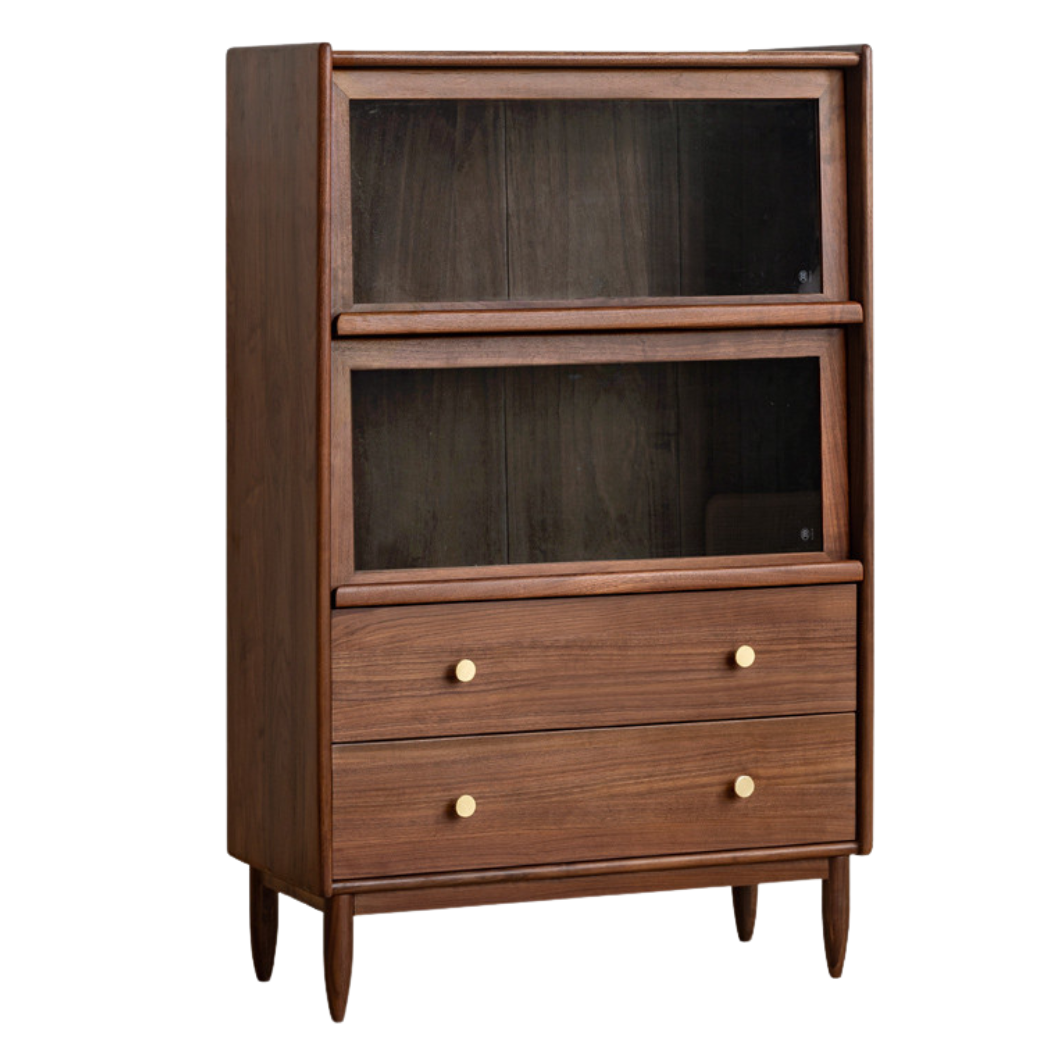 Sandalwood, Black Walnut, Oak Solid Wood Side Cabinet Flip Door LED Lights