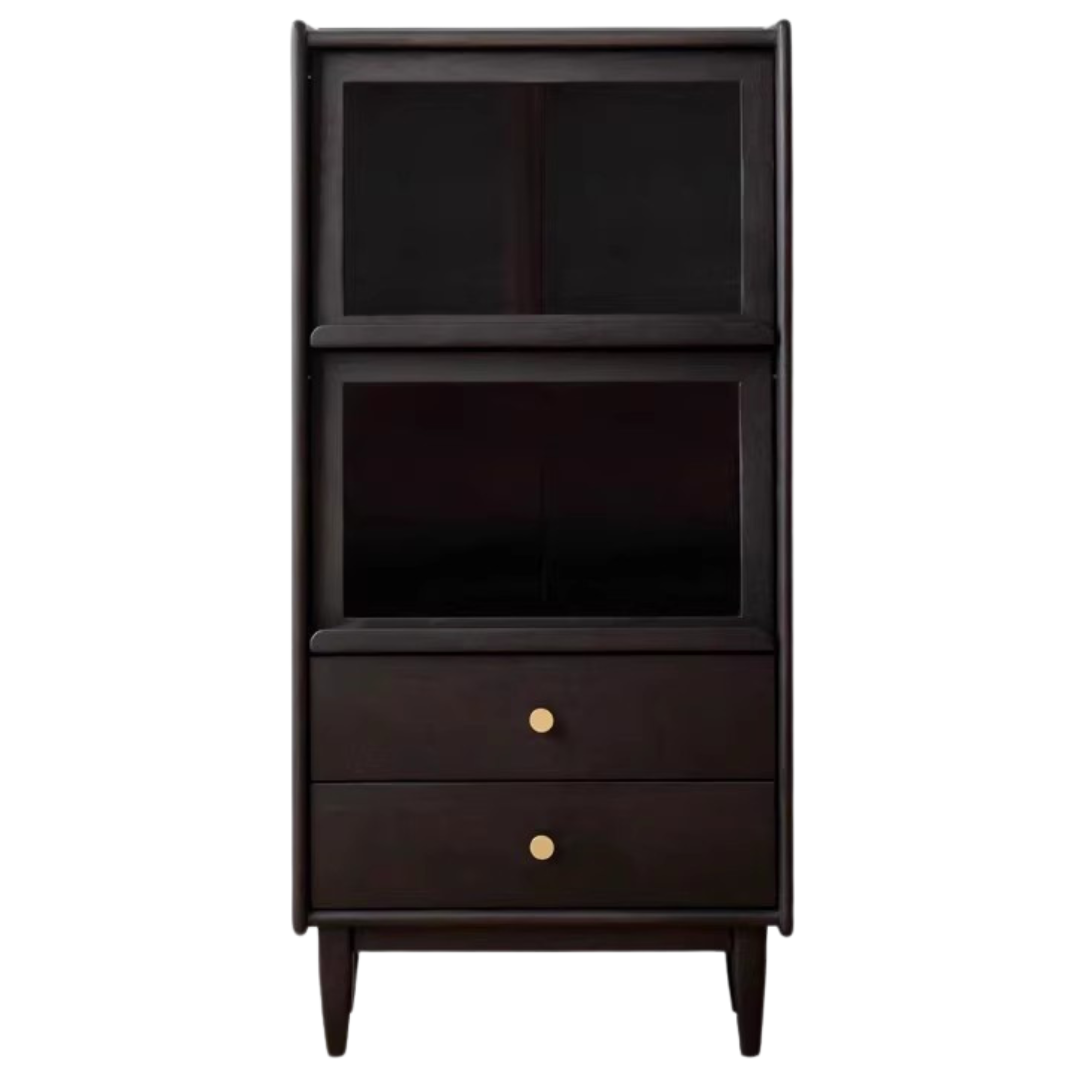 Ash Solid Wood Side Cabinet LED Lights Smoked.