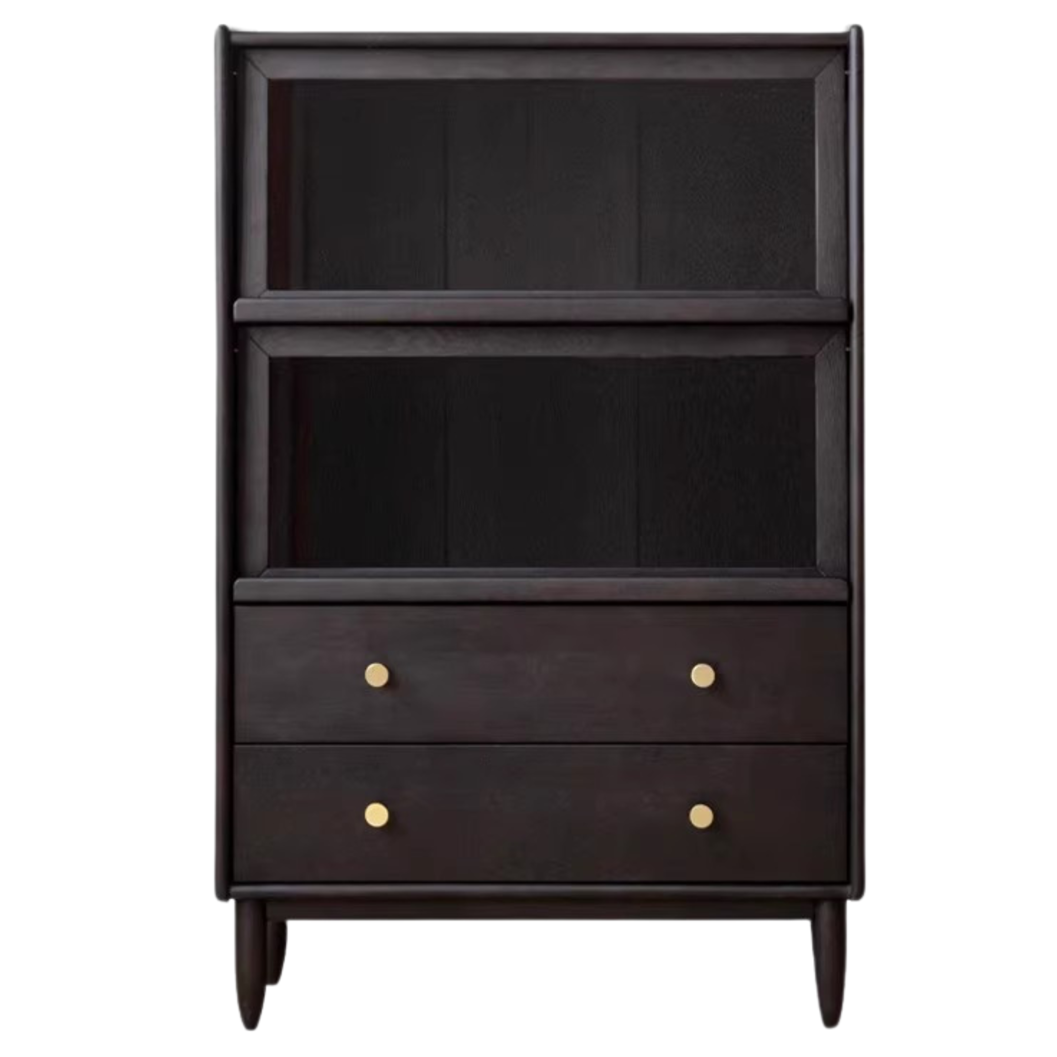 Oak, Ash Solid Wood Side Cabinet LED Lights Smoked