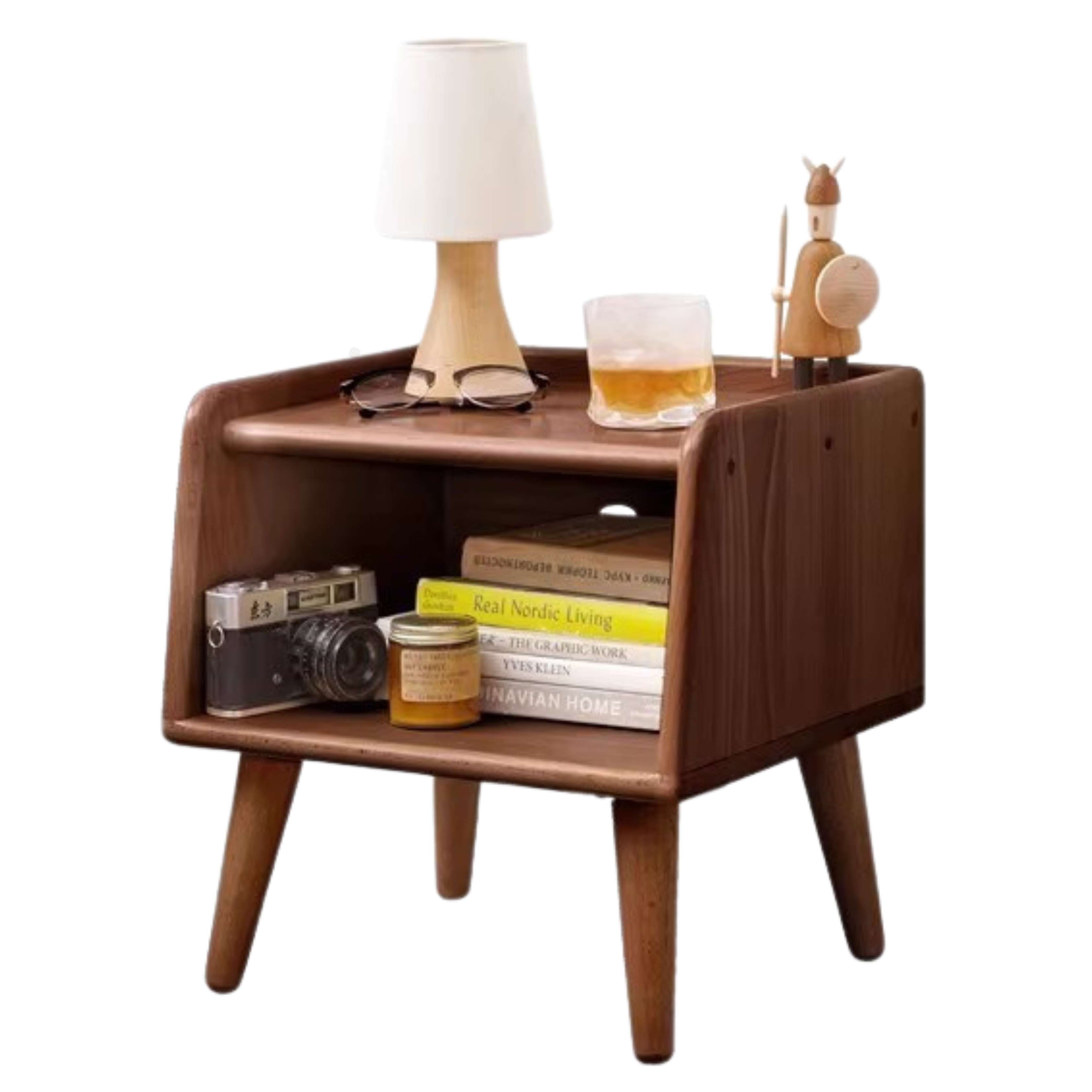 Beech solid wood Fully open nightstand