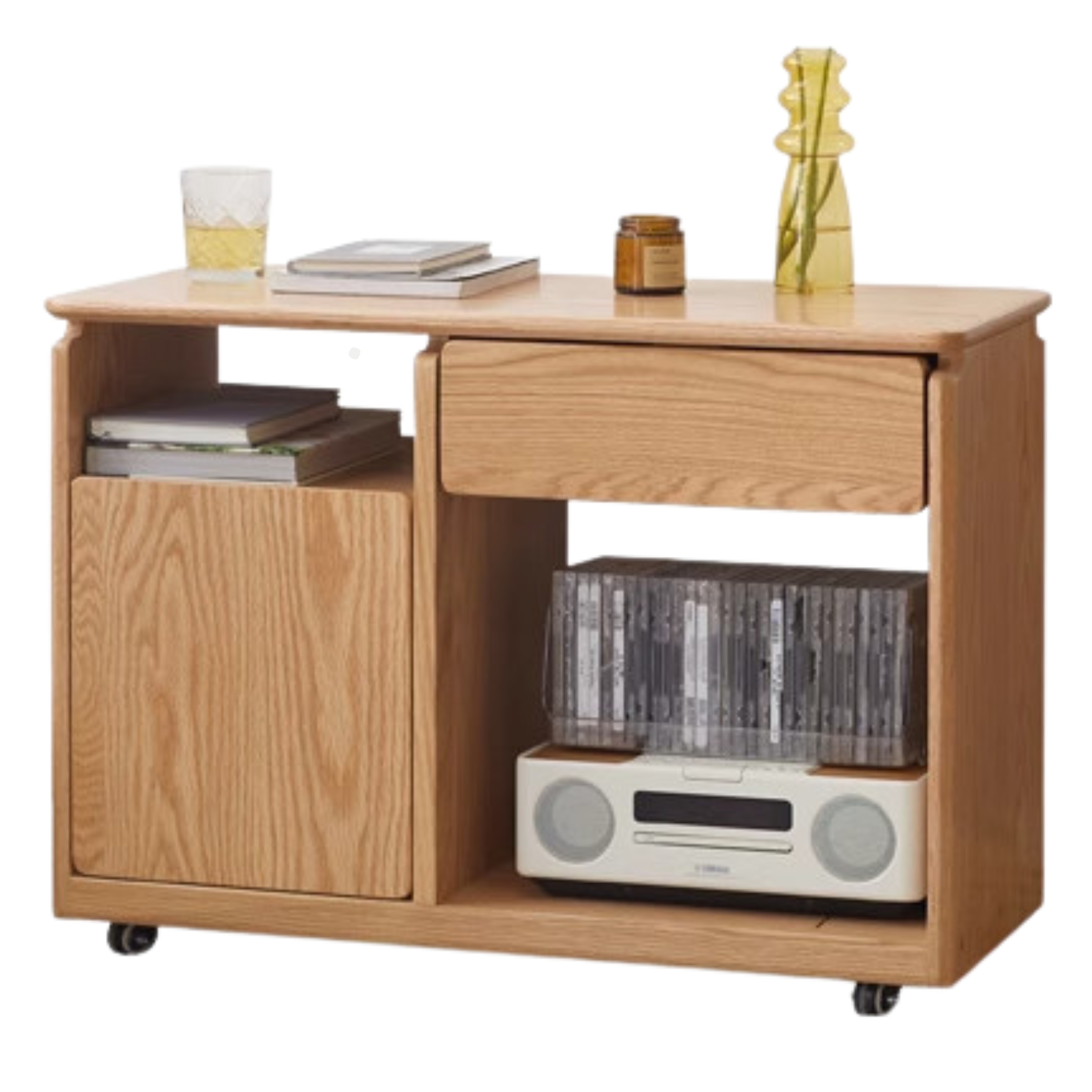Black Walnut, Oak, Ash Solid Wood Side Cabinet
