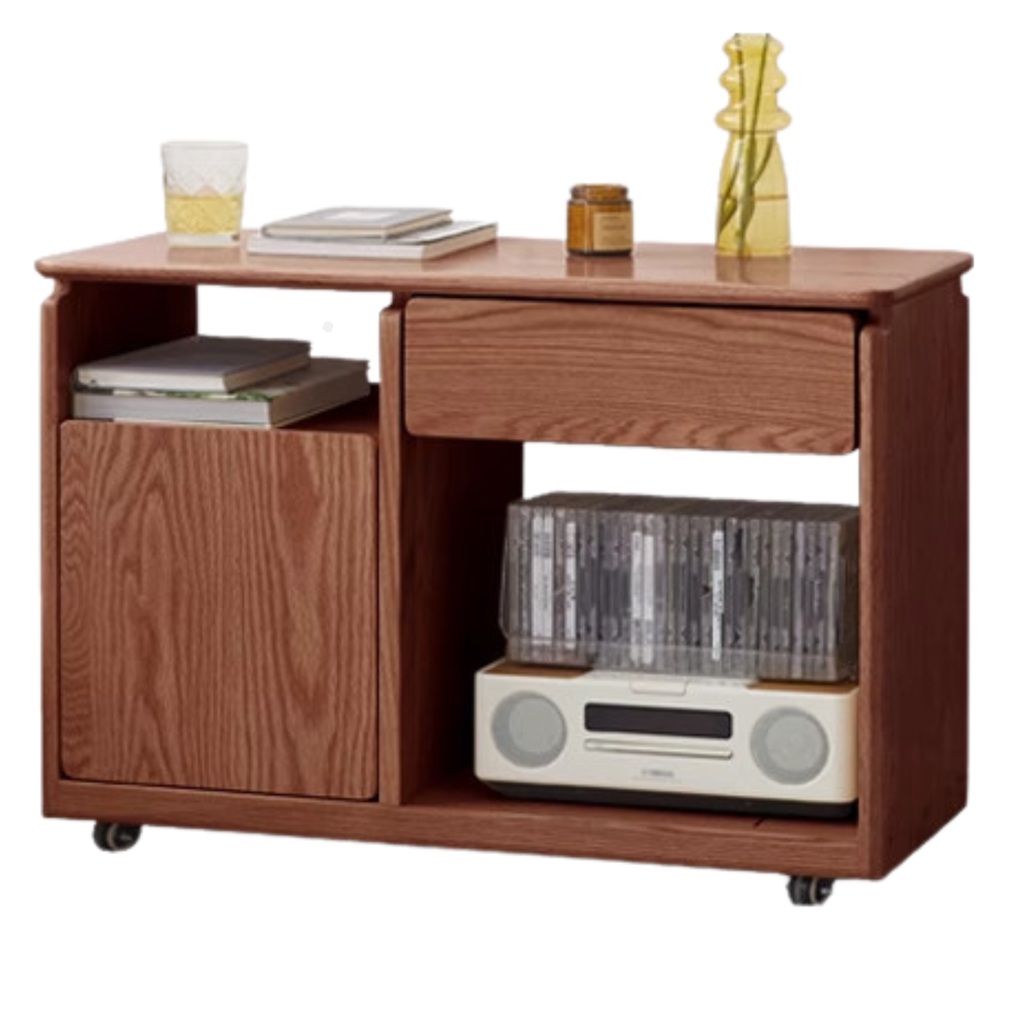 Black Walnut, Oak, Ash Solid Wood Side Cabinet