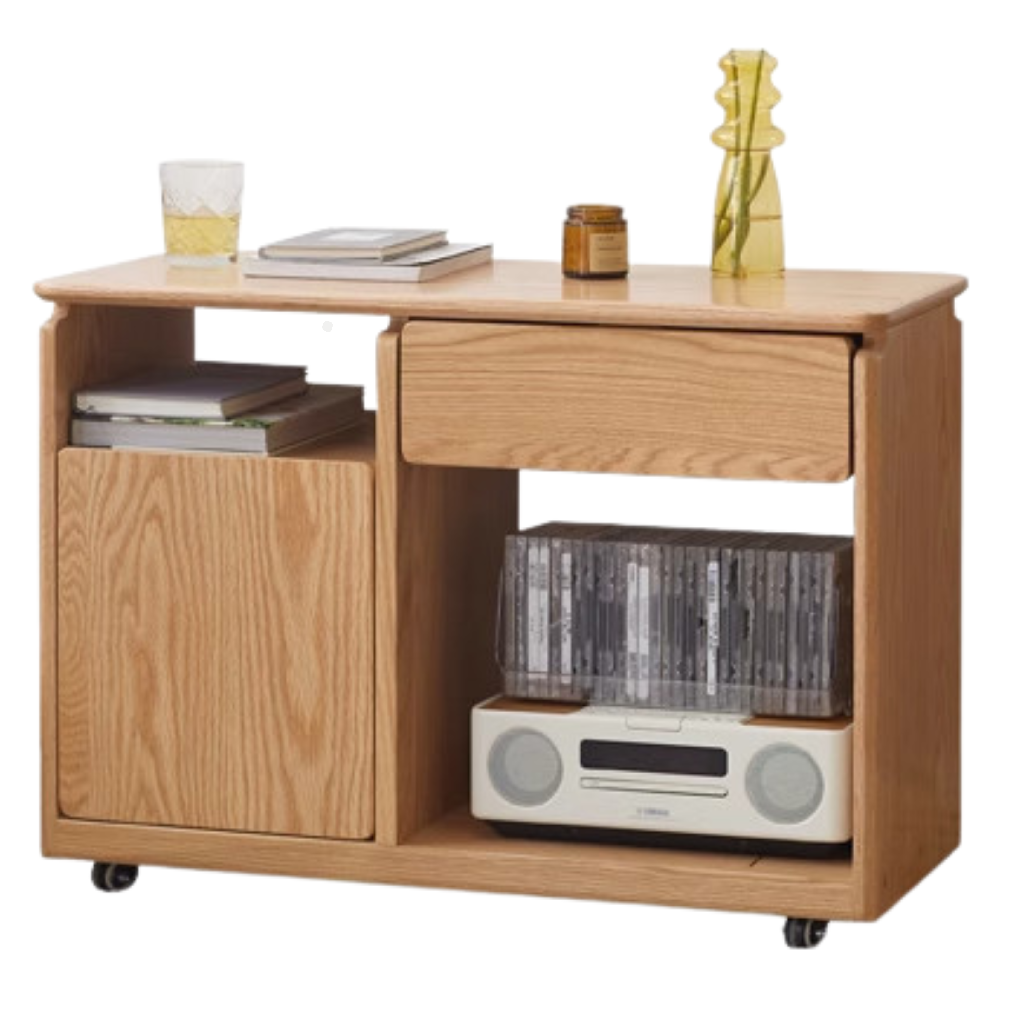 Black Walnut, Oak, Ash Solid Wood Side Cabinet