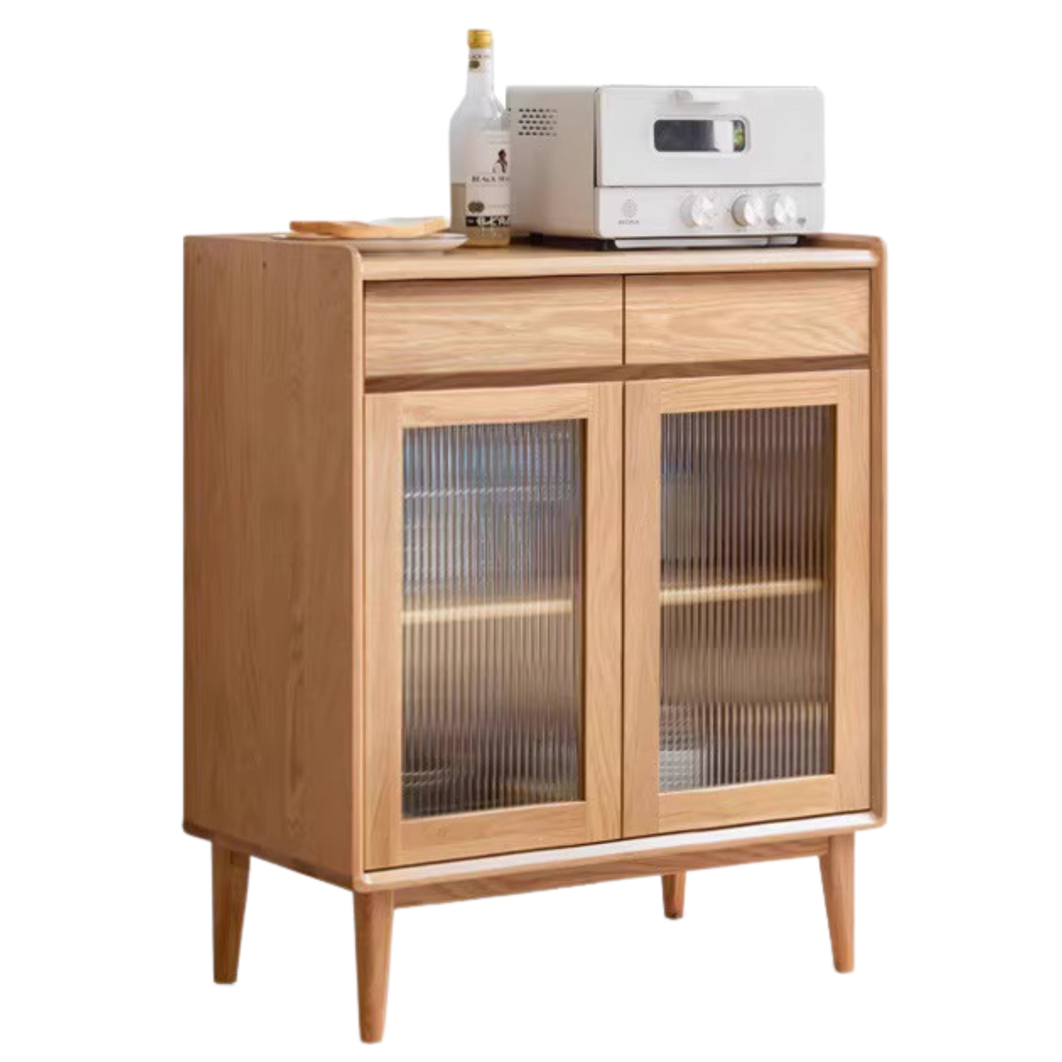 Oak Solid Wood, Solid RubberWood Nordic Modern Sideboard