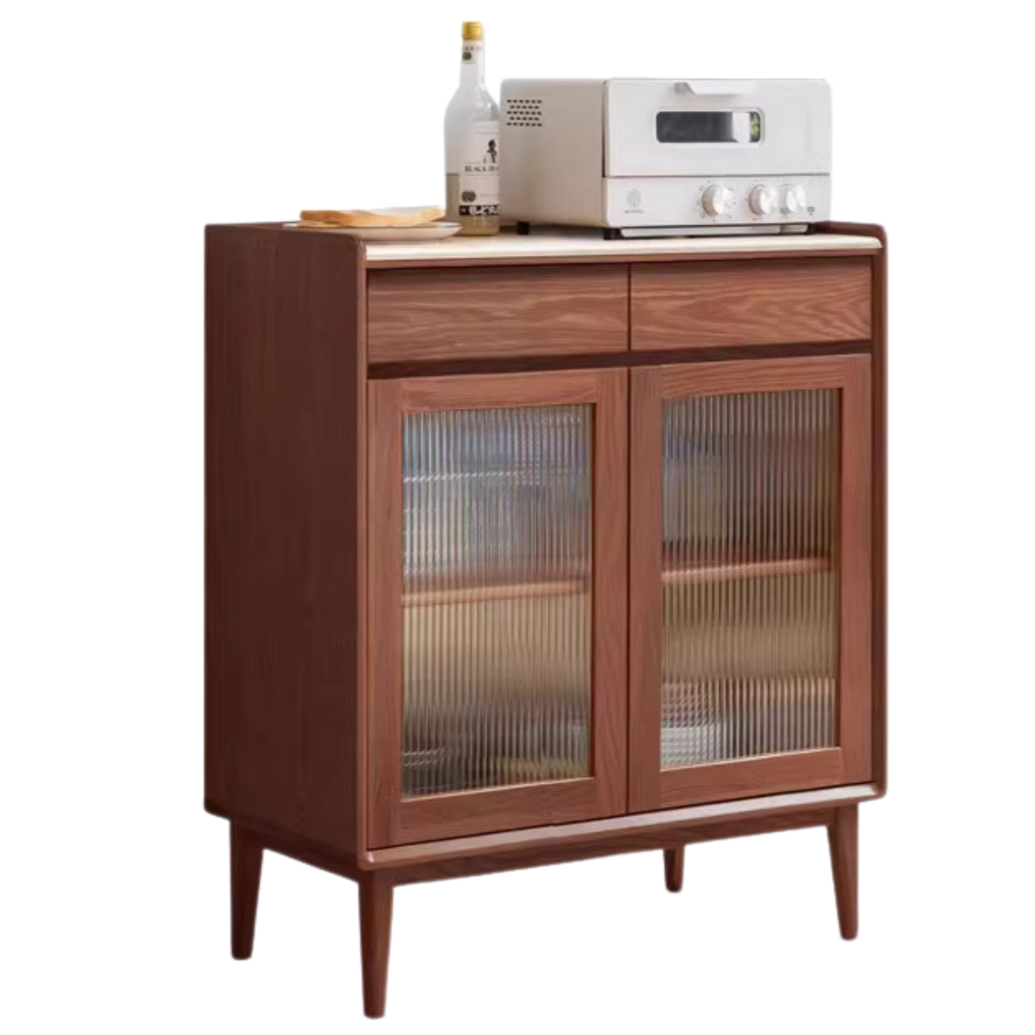 Oak Solid Wood, Solid RubberWood Nordic Modern Sideboard