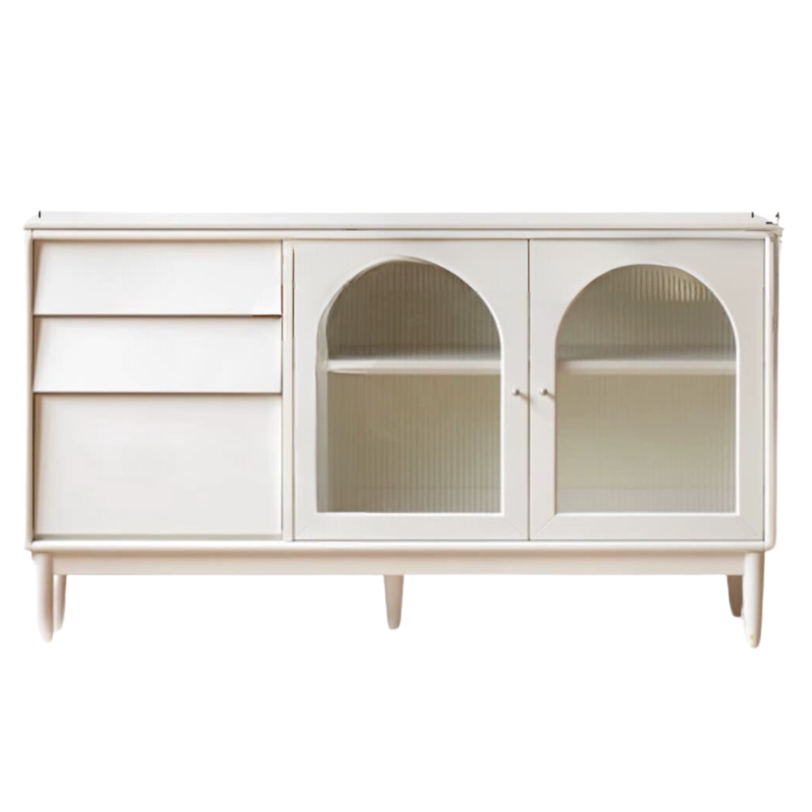 Solid Rubberwood Sideboard, Buffet Cabinet