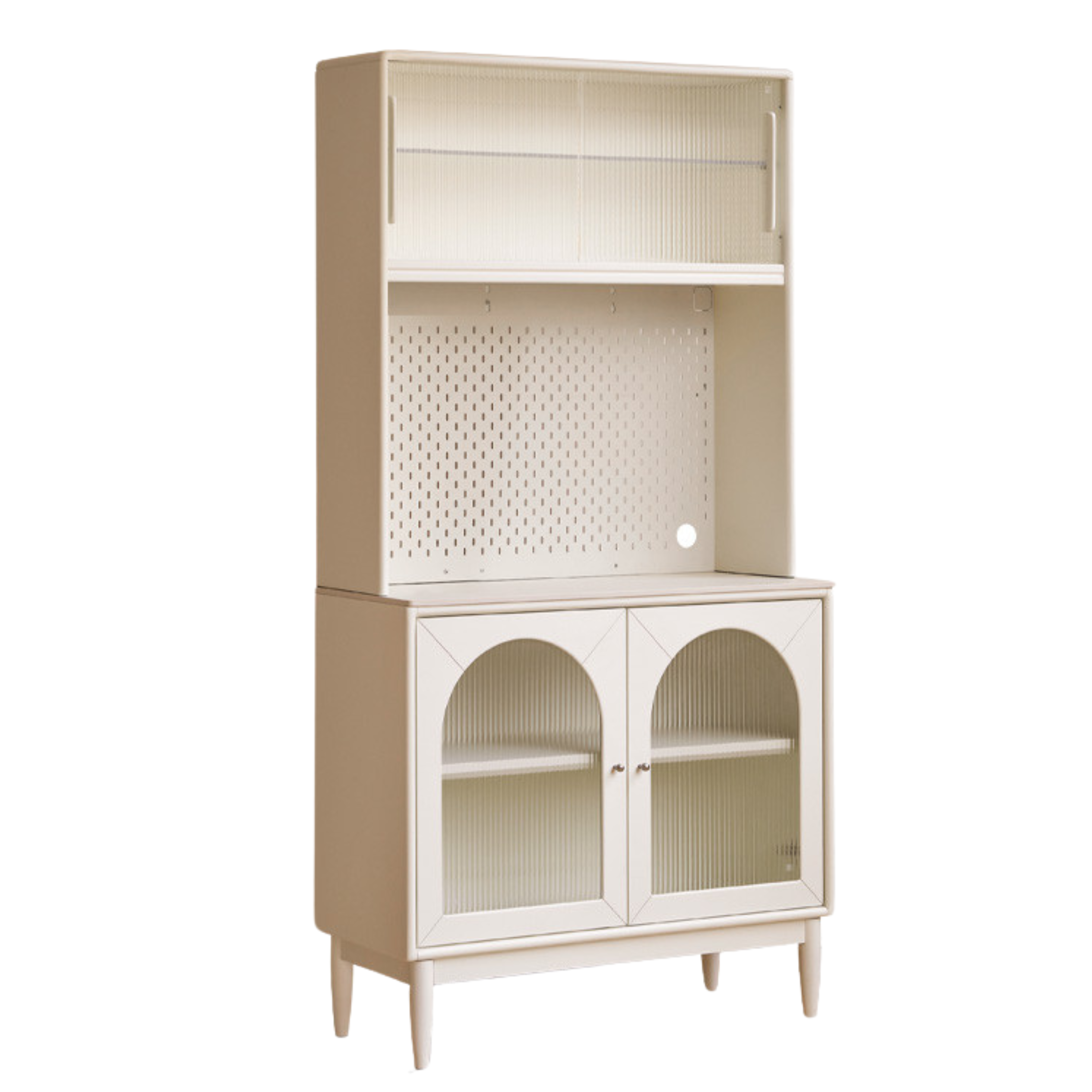 Solid Rubberwood Sideboard, Buffet Cabinet