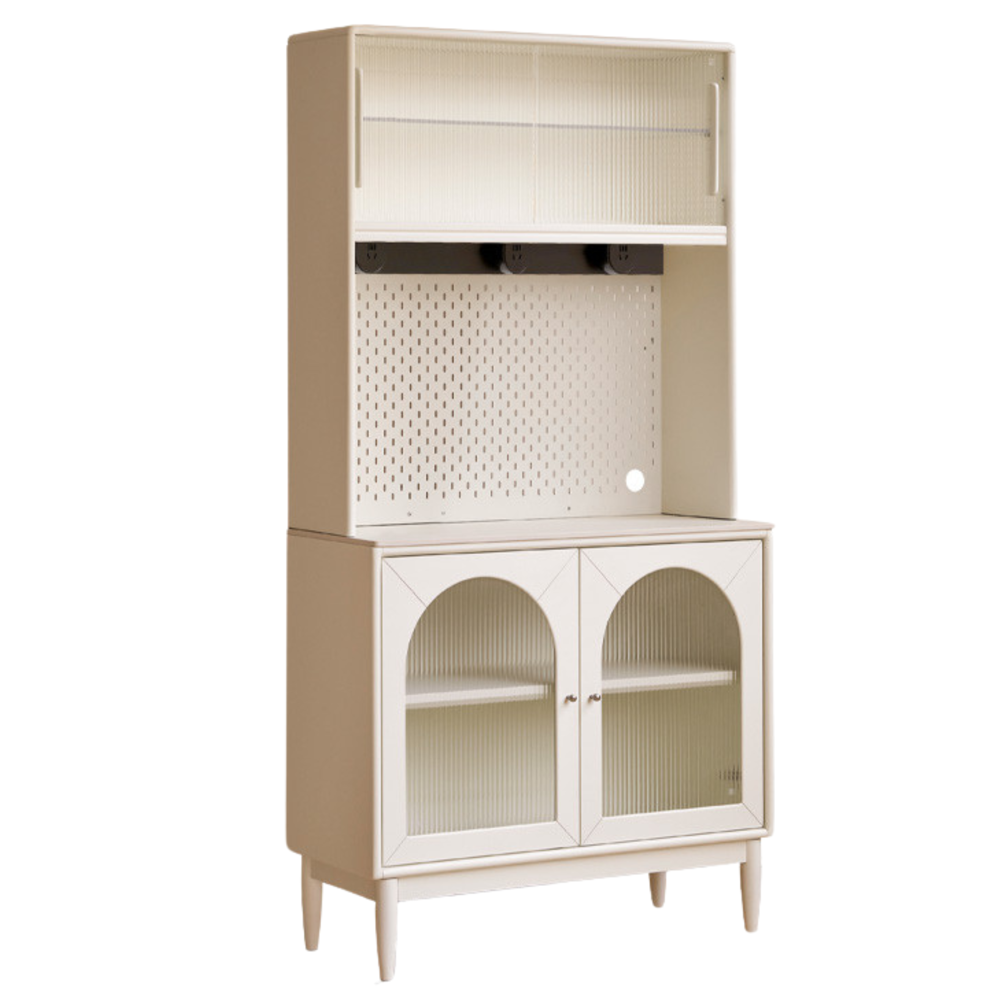 Solid Rubberwood Sideboard, Buffet Cabinet