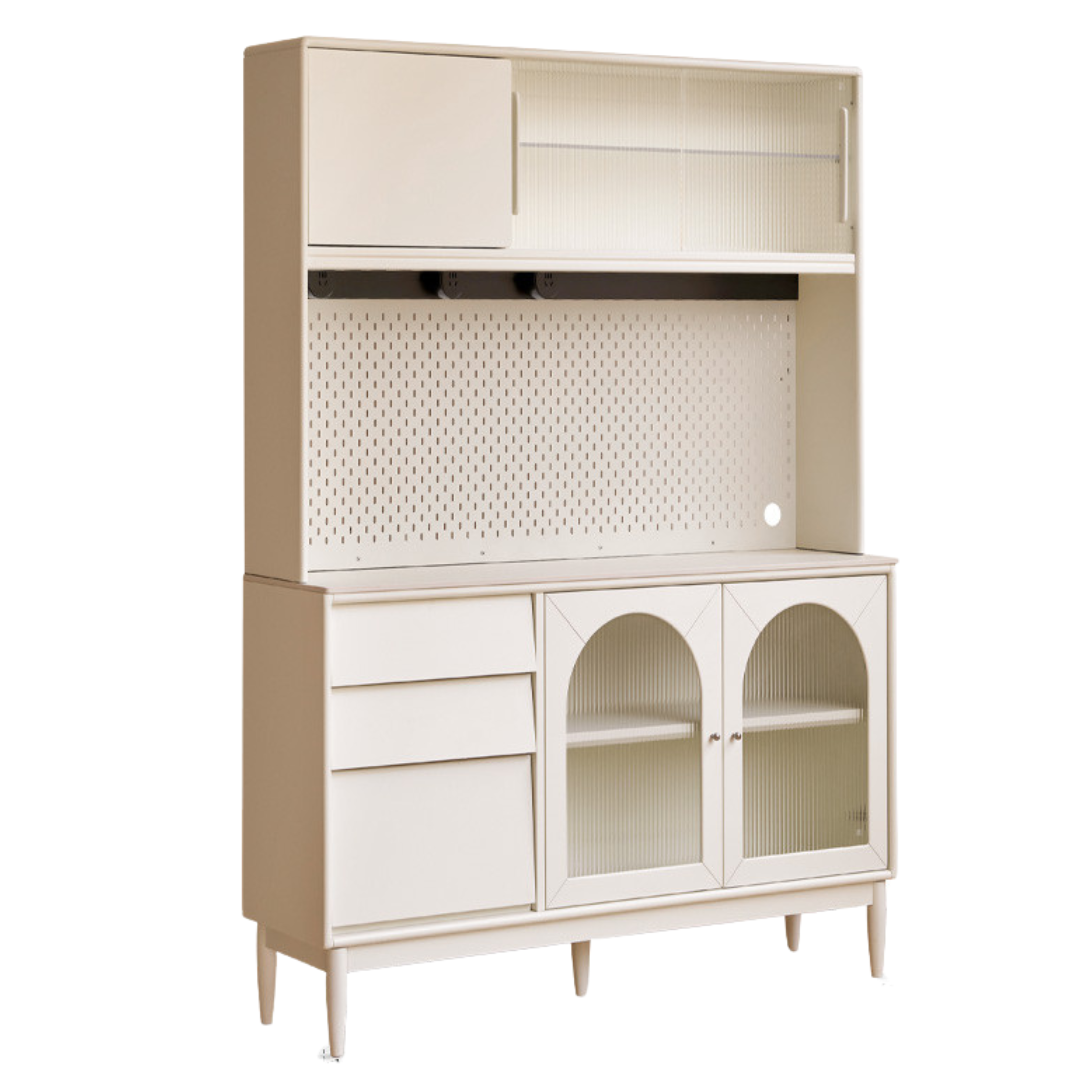 Poplar Solid Wood, Solid Rubberwood Sideboard, Buffet Cabinet