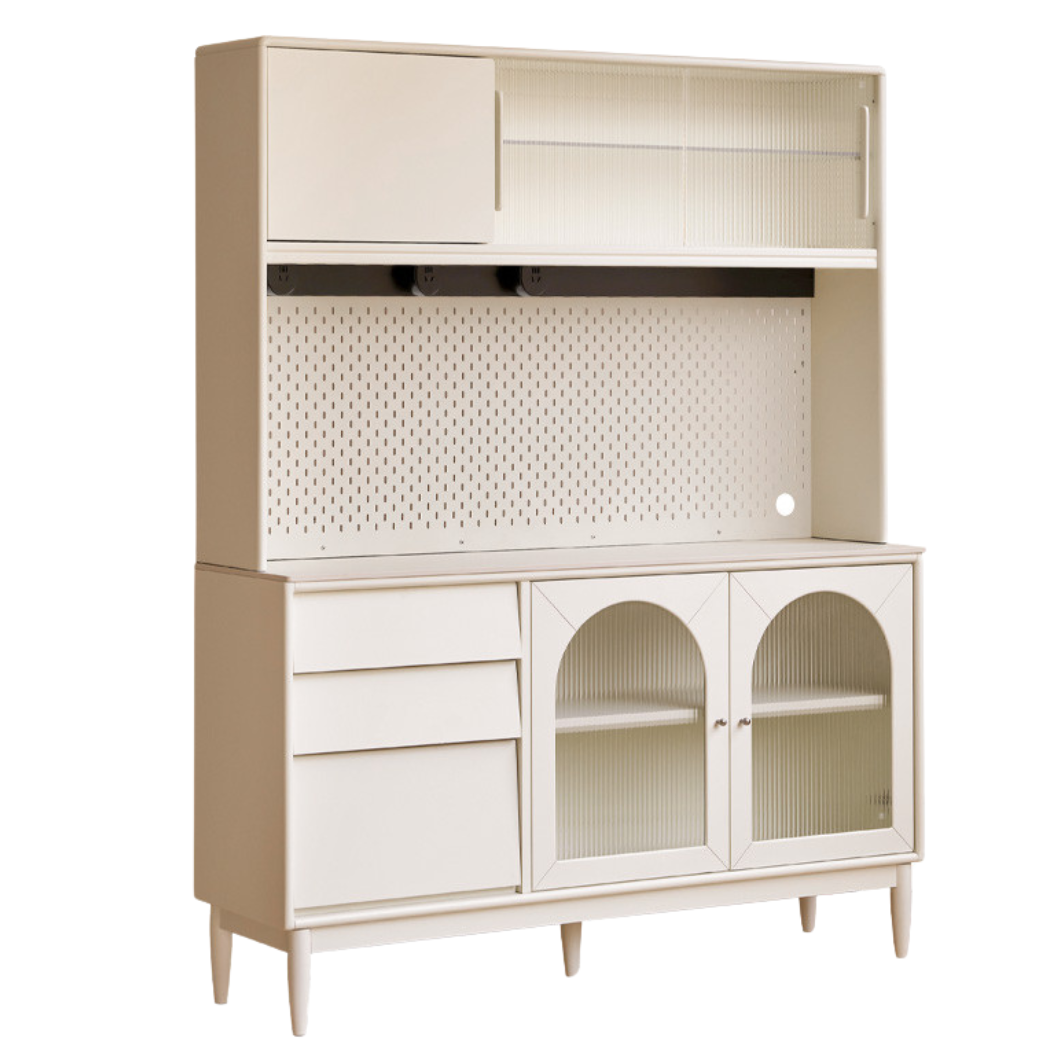 Poplar Solid Wood, Solid Rubberwood Sideboard, Buffet Cabinet
