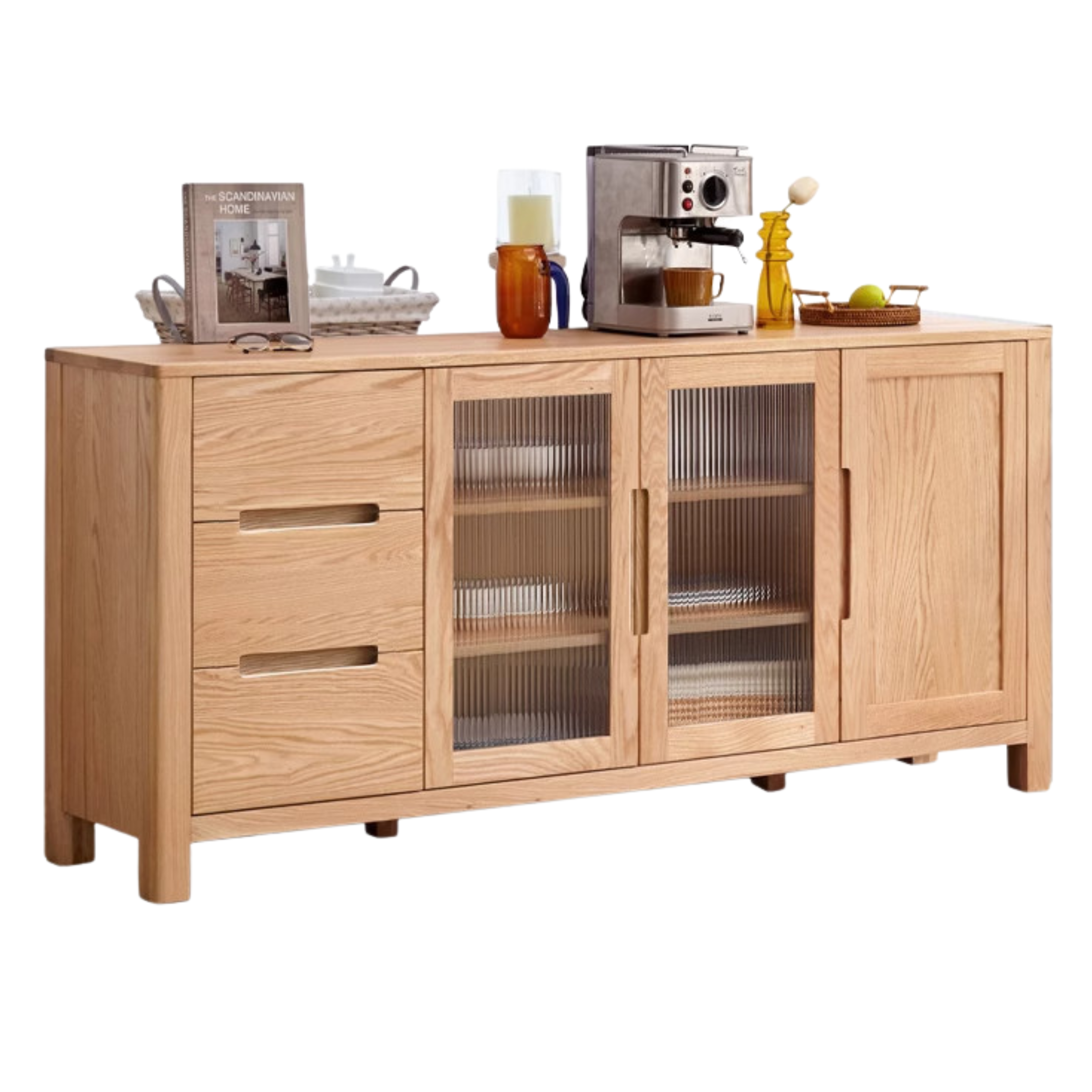 Oak Solid Wood Sideboard Storage Cabinet