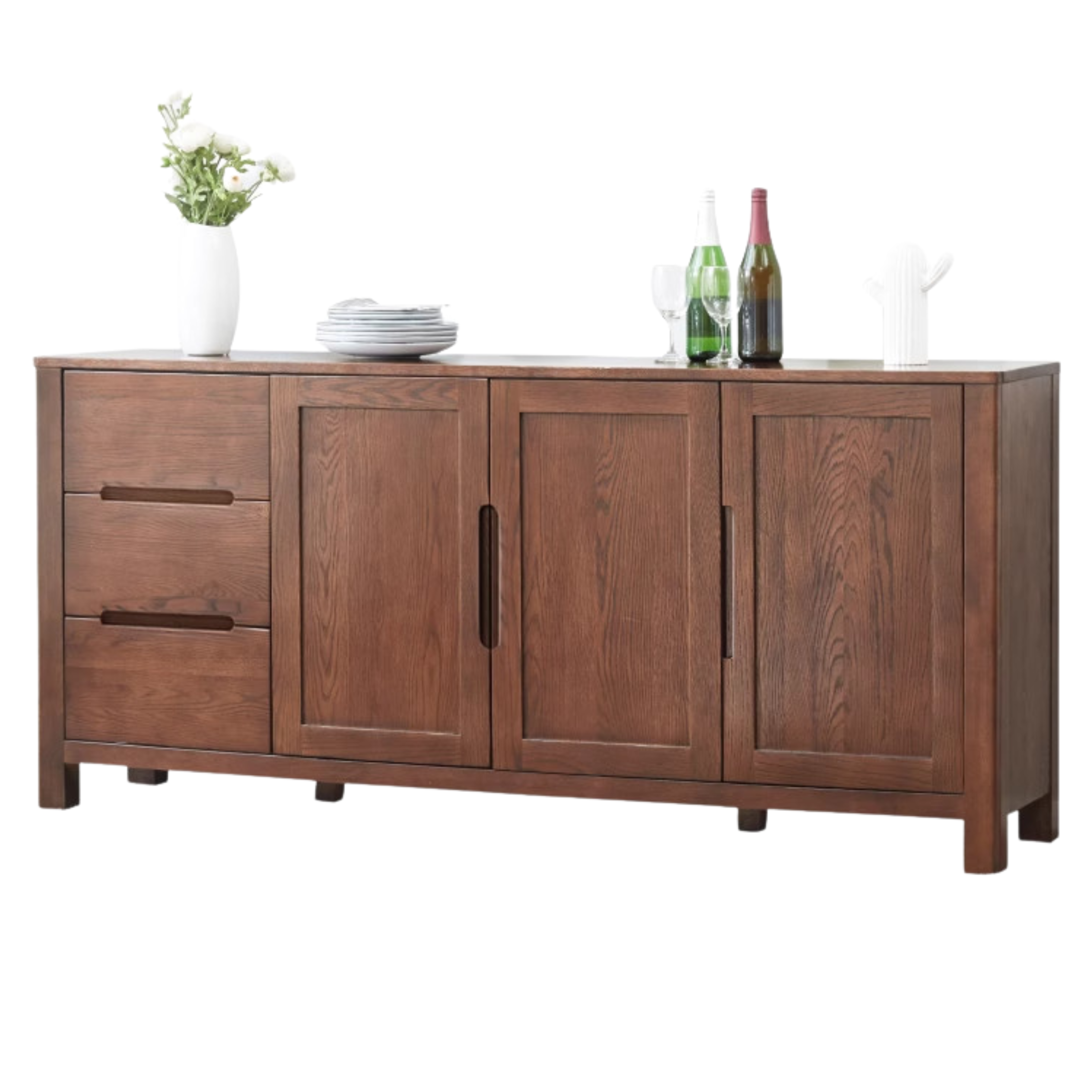 Oak Solid Wood Sideboard Storage Cabinet