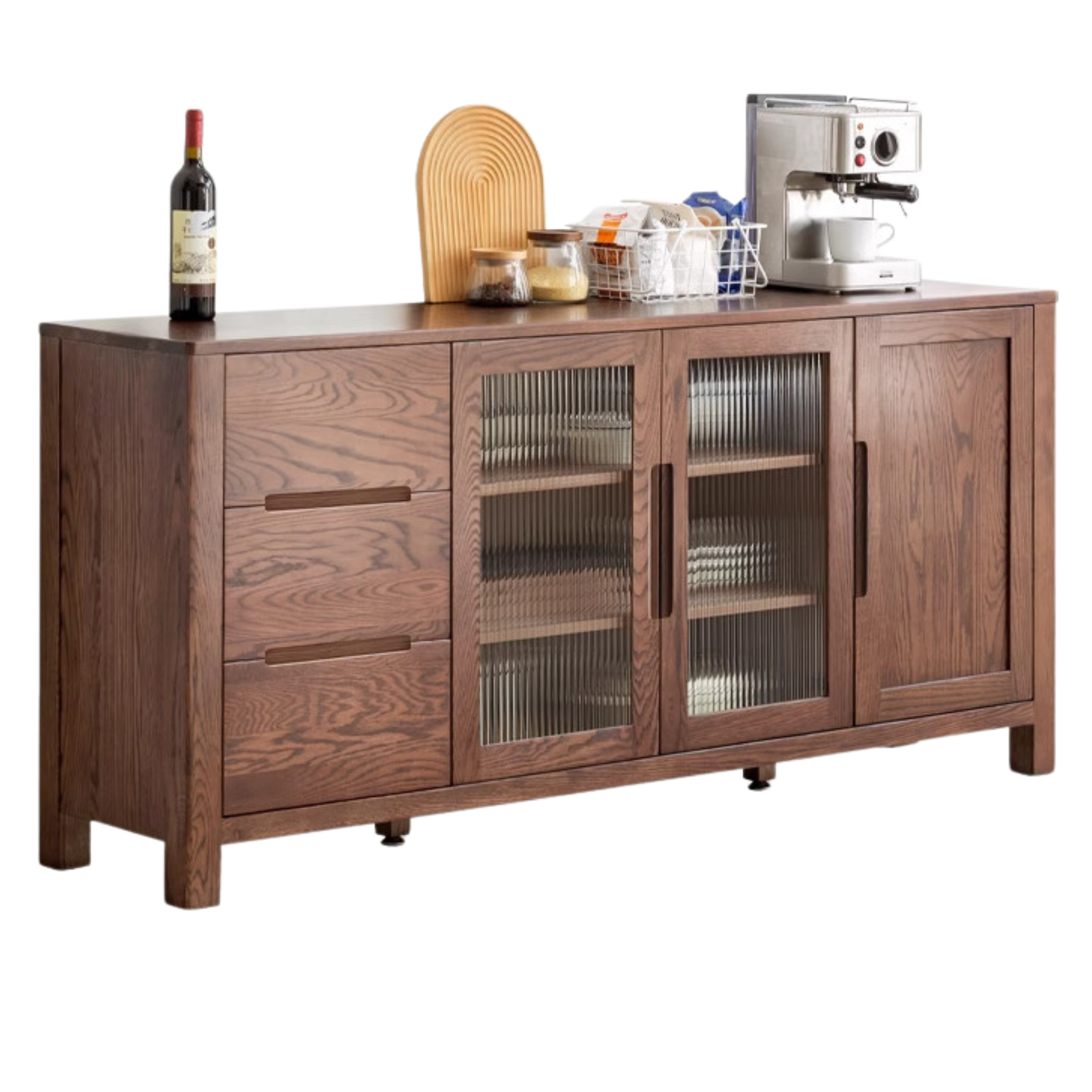 Oak Solid Wood Sideboard Storage Cabinet