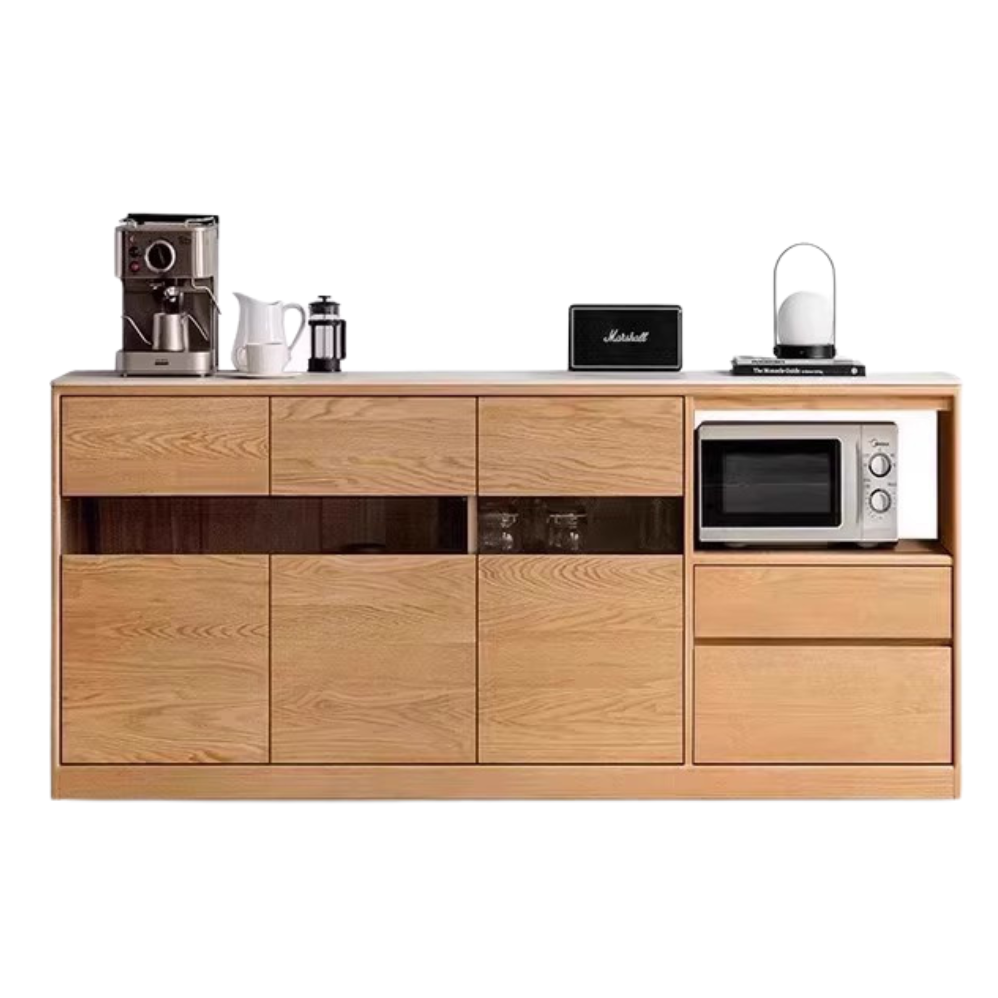 Oak, Ash Solid Wood Nordic Sideboard Slate Top