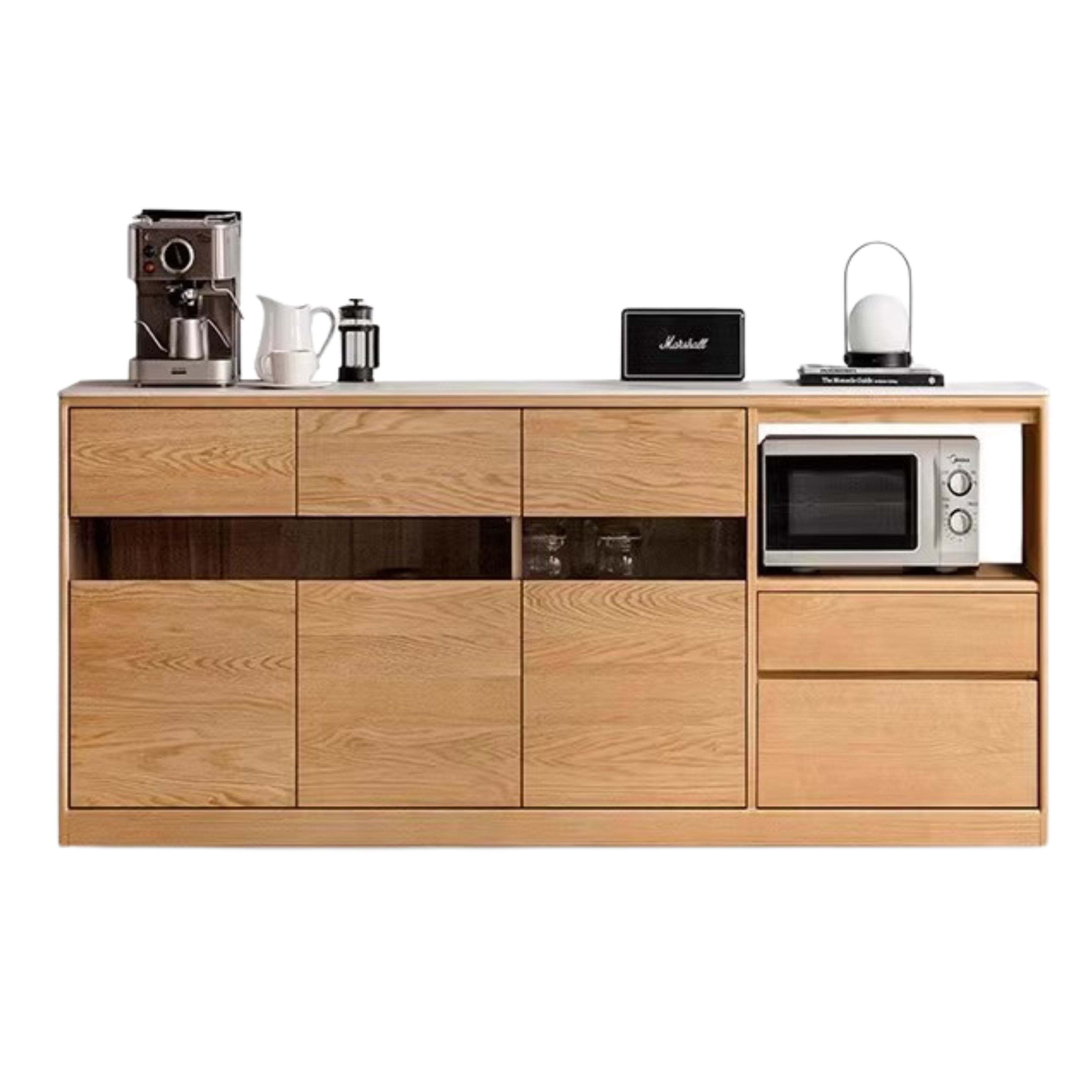 Oak, Ash Solid Wood Nordic Sideboard Slate Top
