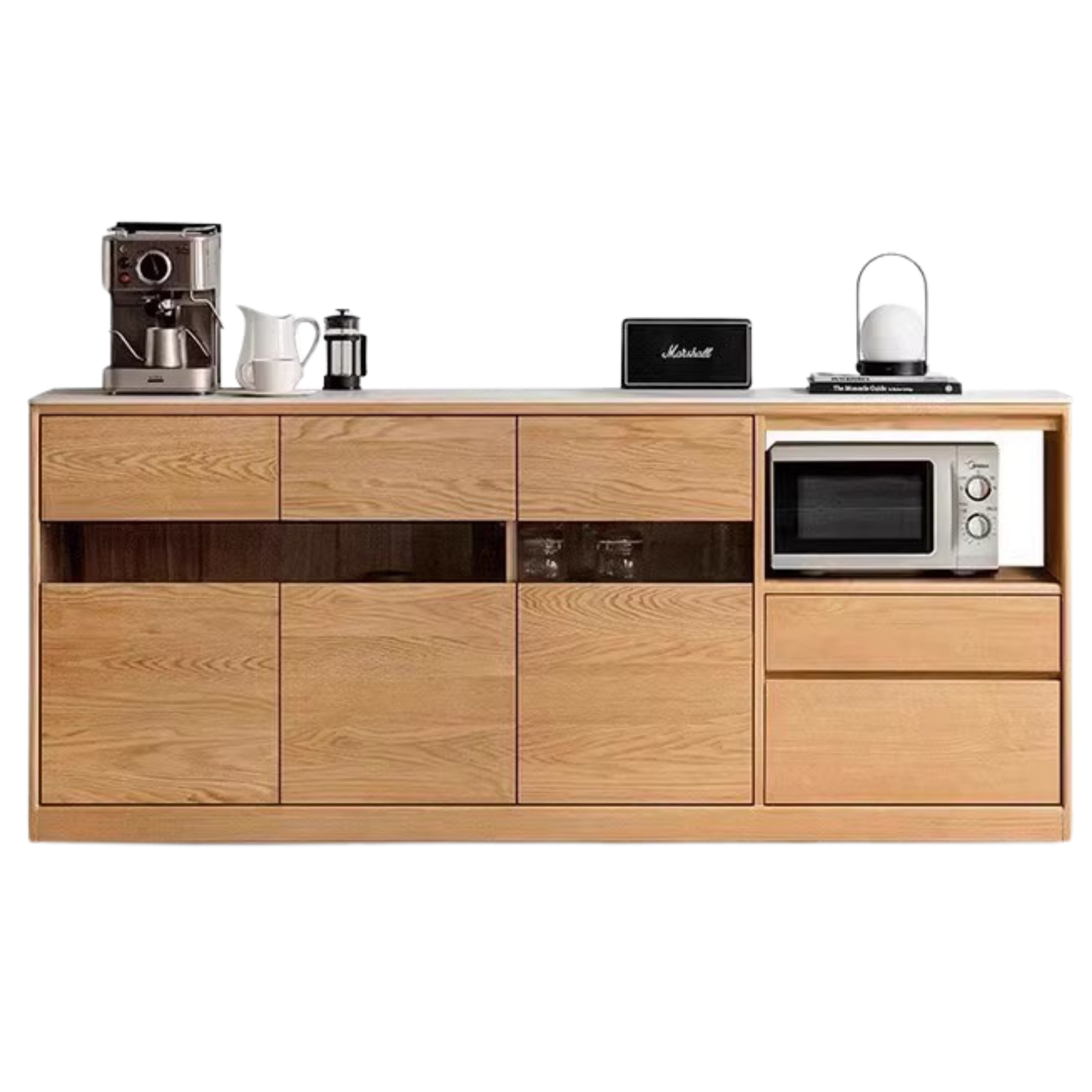 Oak, Ash Solid Wood Nordic Sideboard Slate Top