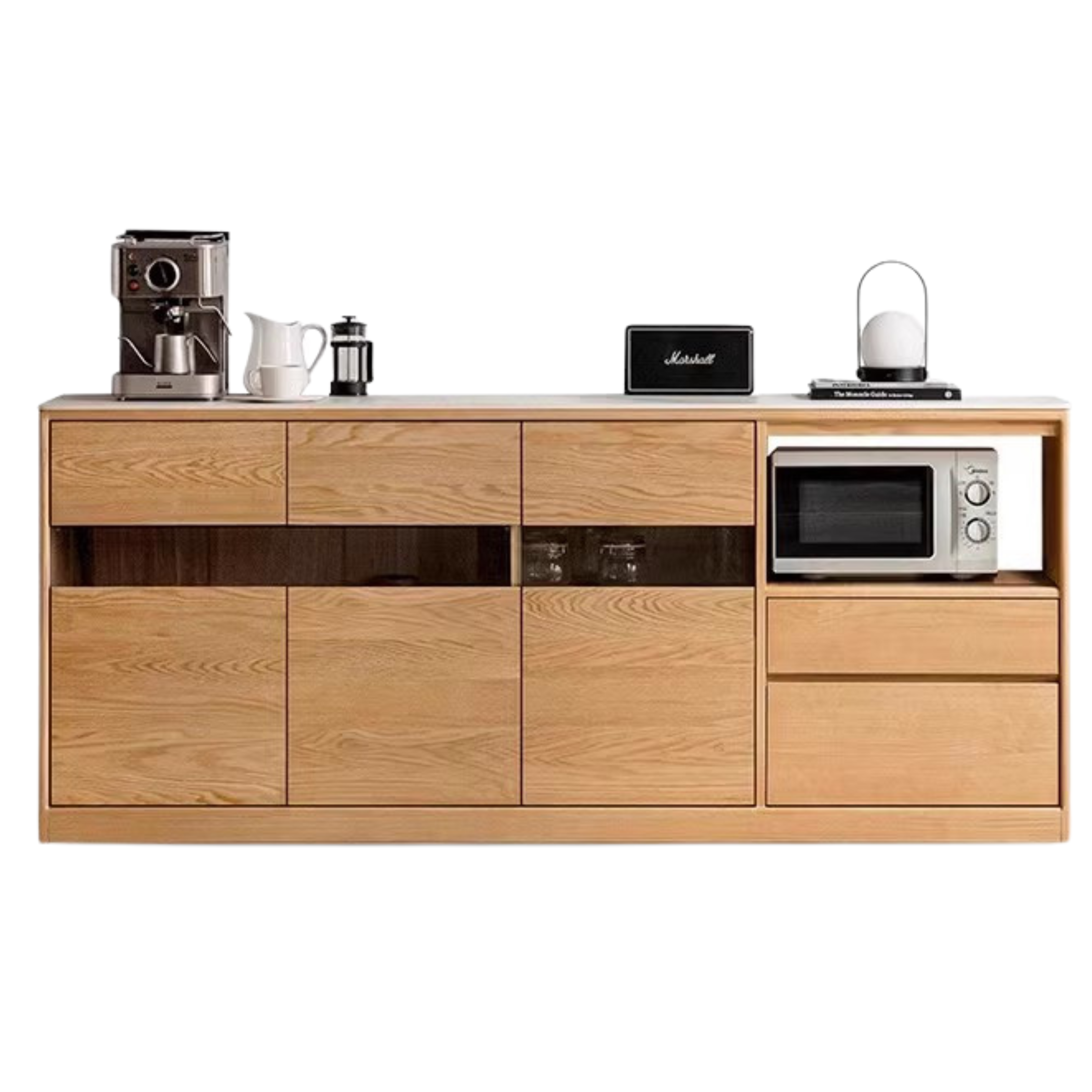 Oak, Ash Solid Wood Nordic Sideboard Slate Top