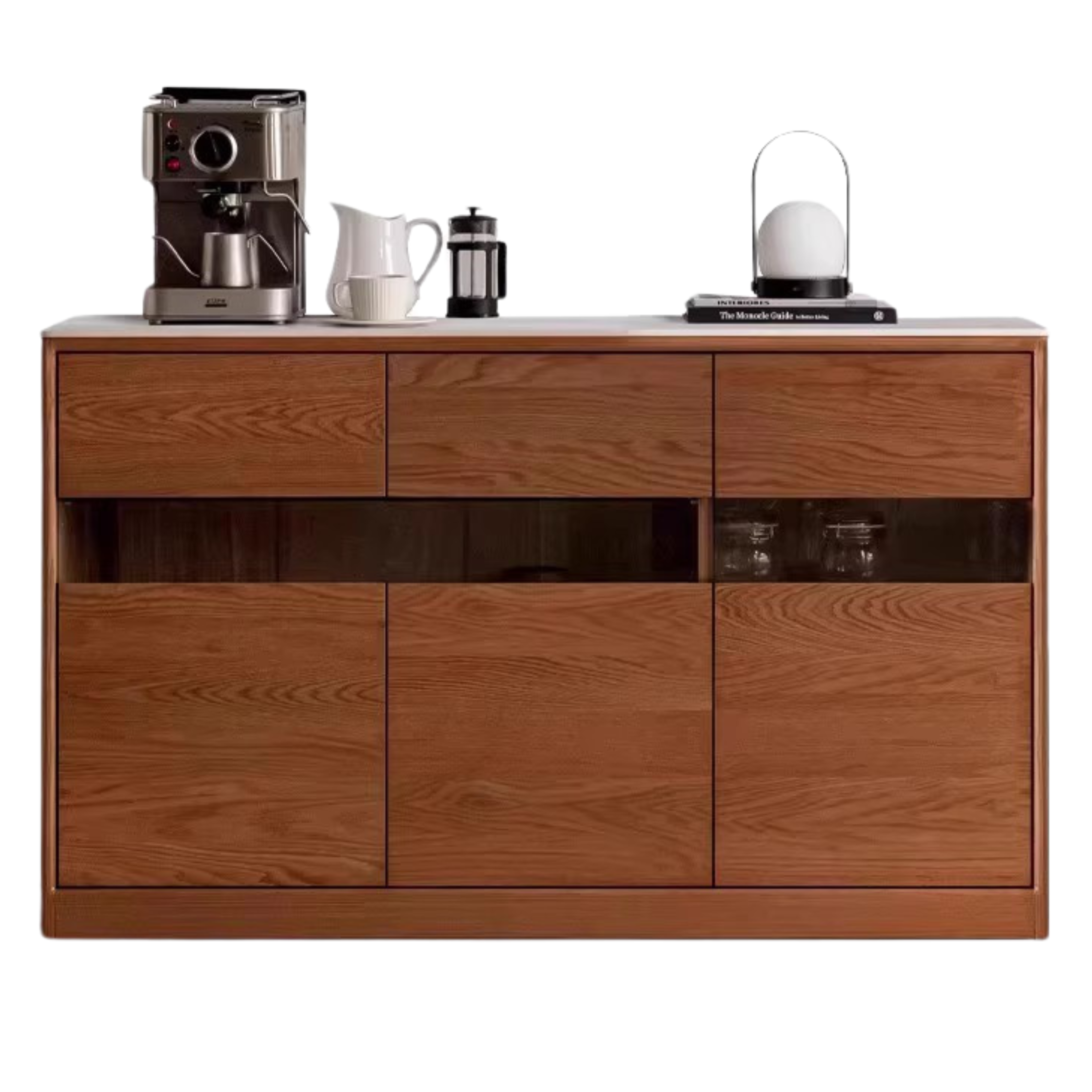 Oak, Ash Solid Wood Nordic Sideboard Slate Top