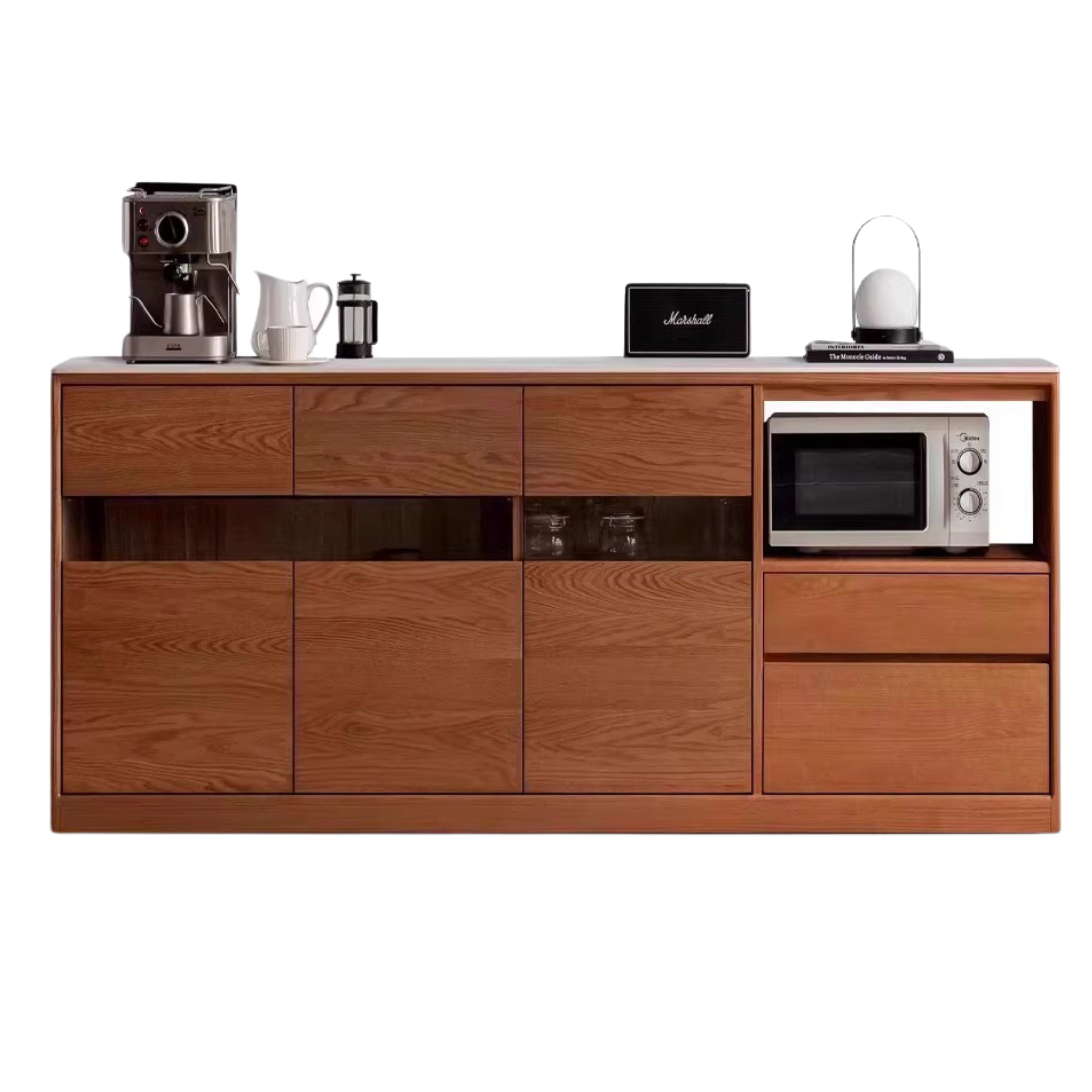Oak, Ash Solid Wood Nordic Sideboard Slate Top