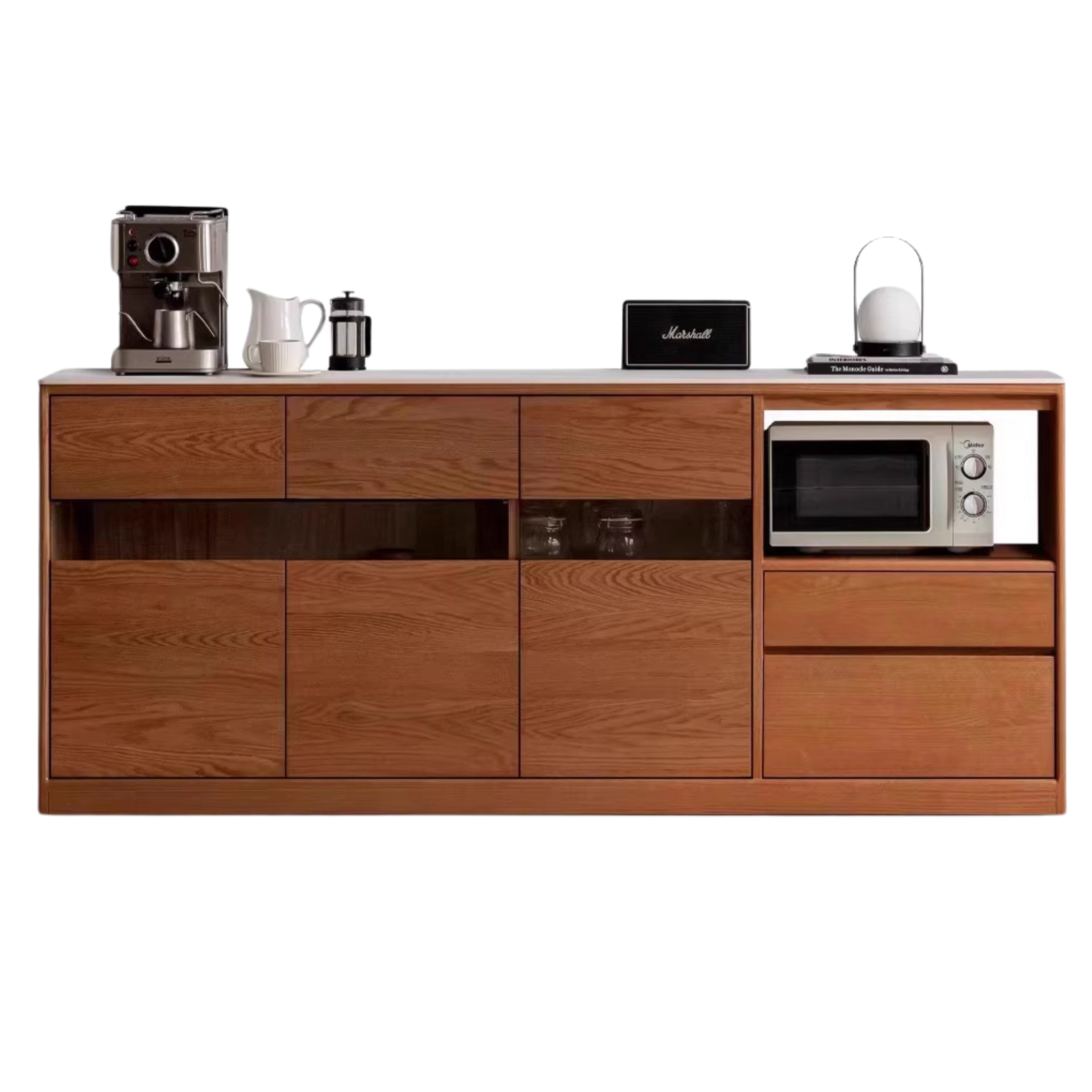 Oak, Ash Solid Wood Nordic Sideboard Slate Top