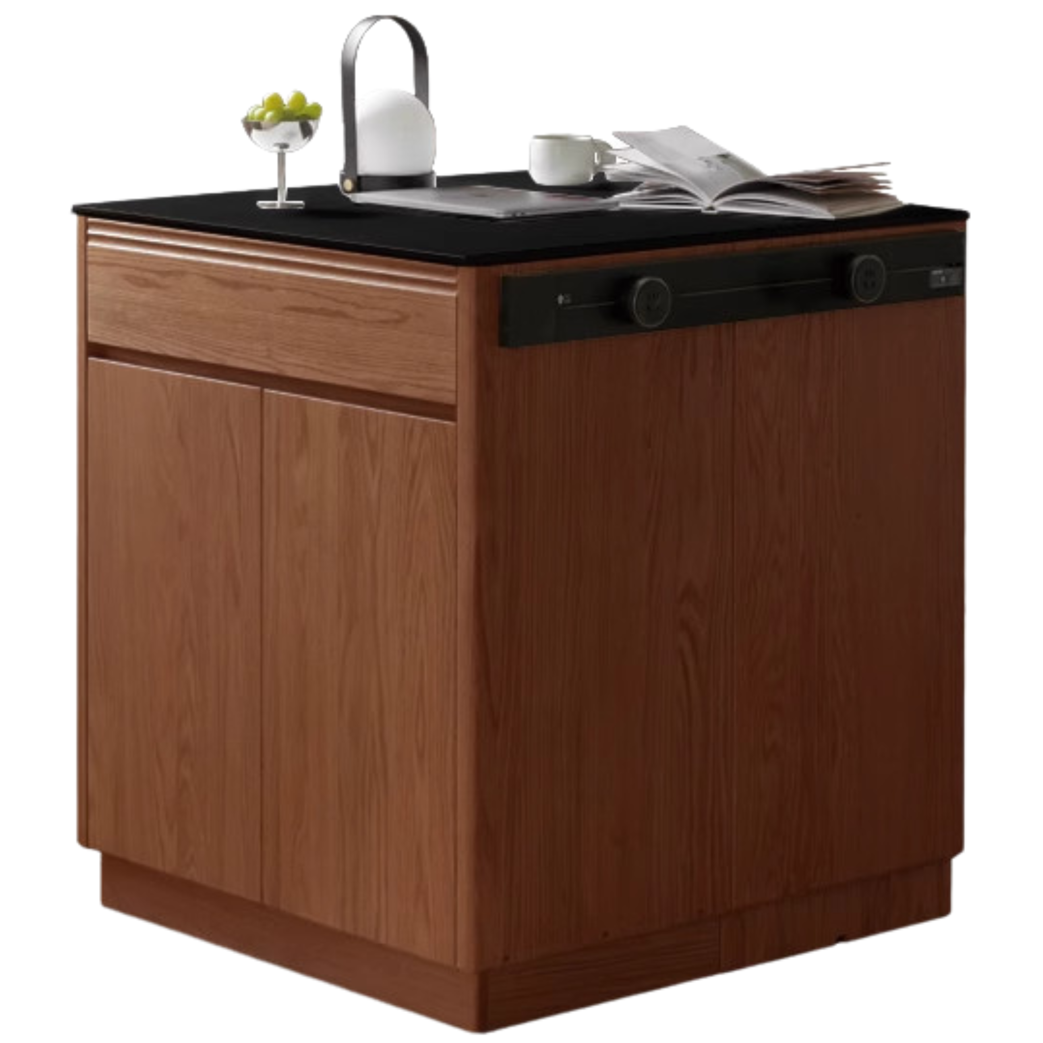Oak Solid Wood Rock Plate Island Multi-Functional Dining Sideboard