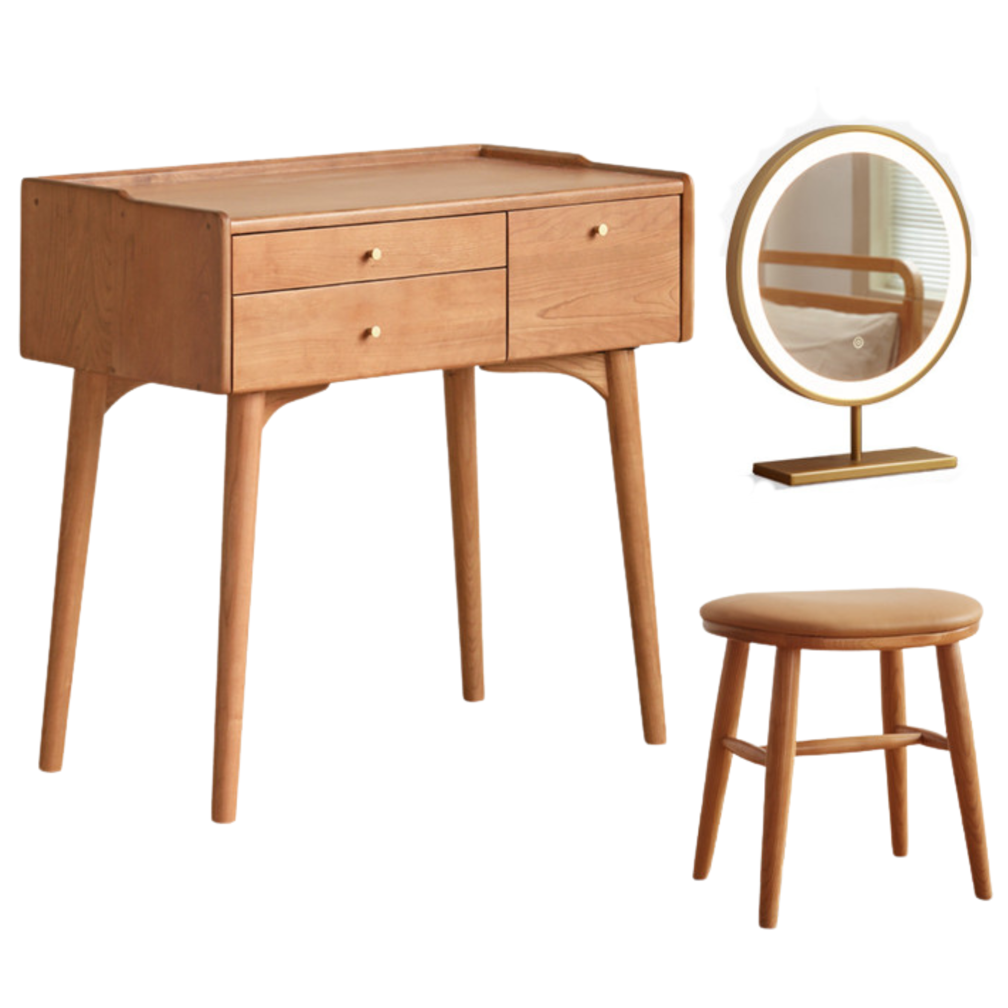 Cherry Solid Wood Small Dressing Table.
