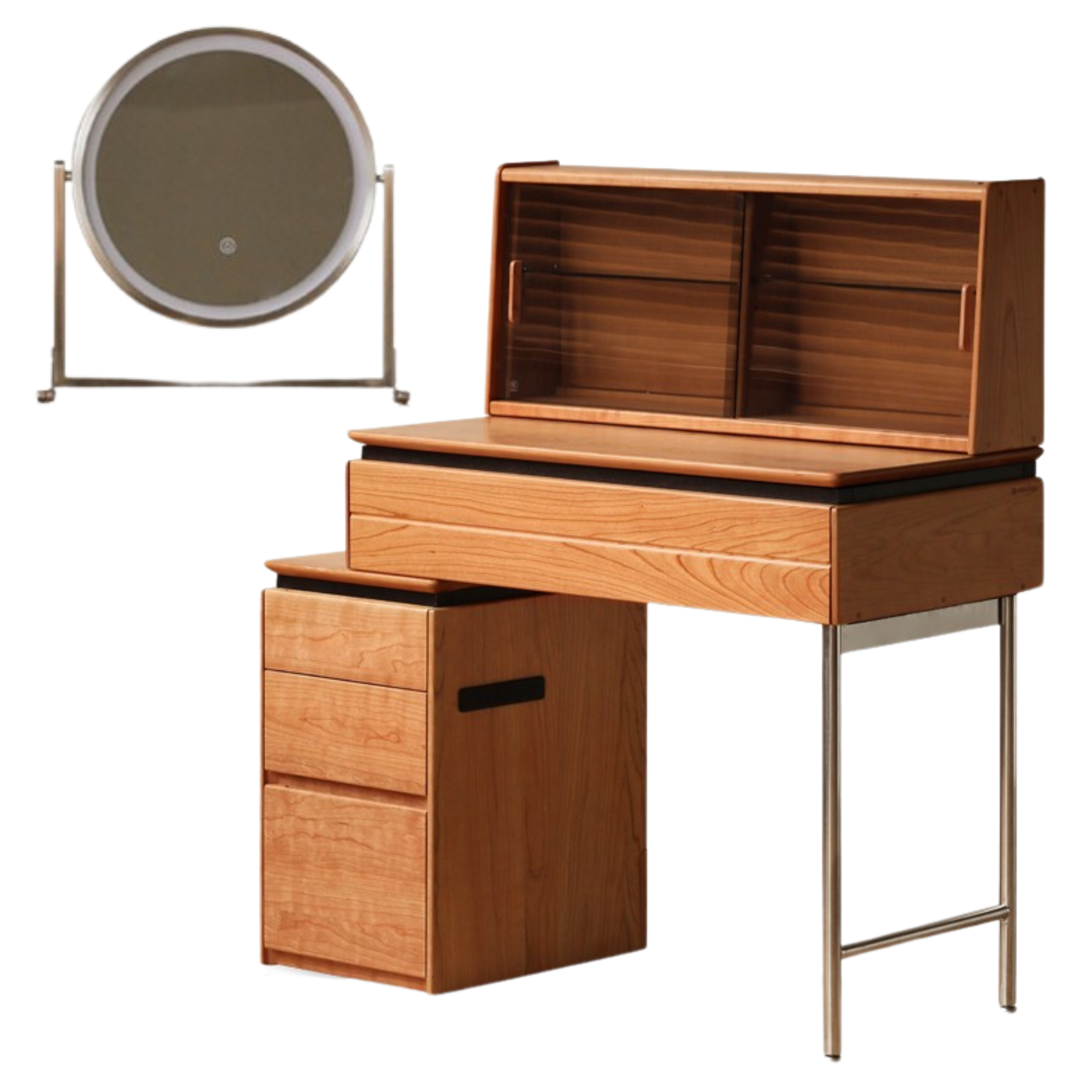 Cherry Solid Wood Retractable Dressing Table.