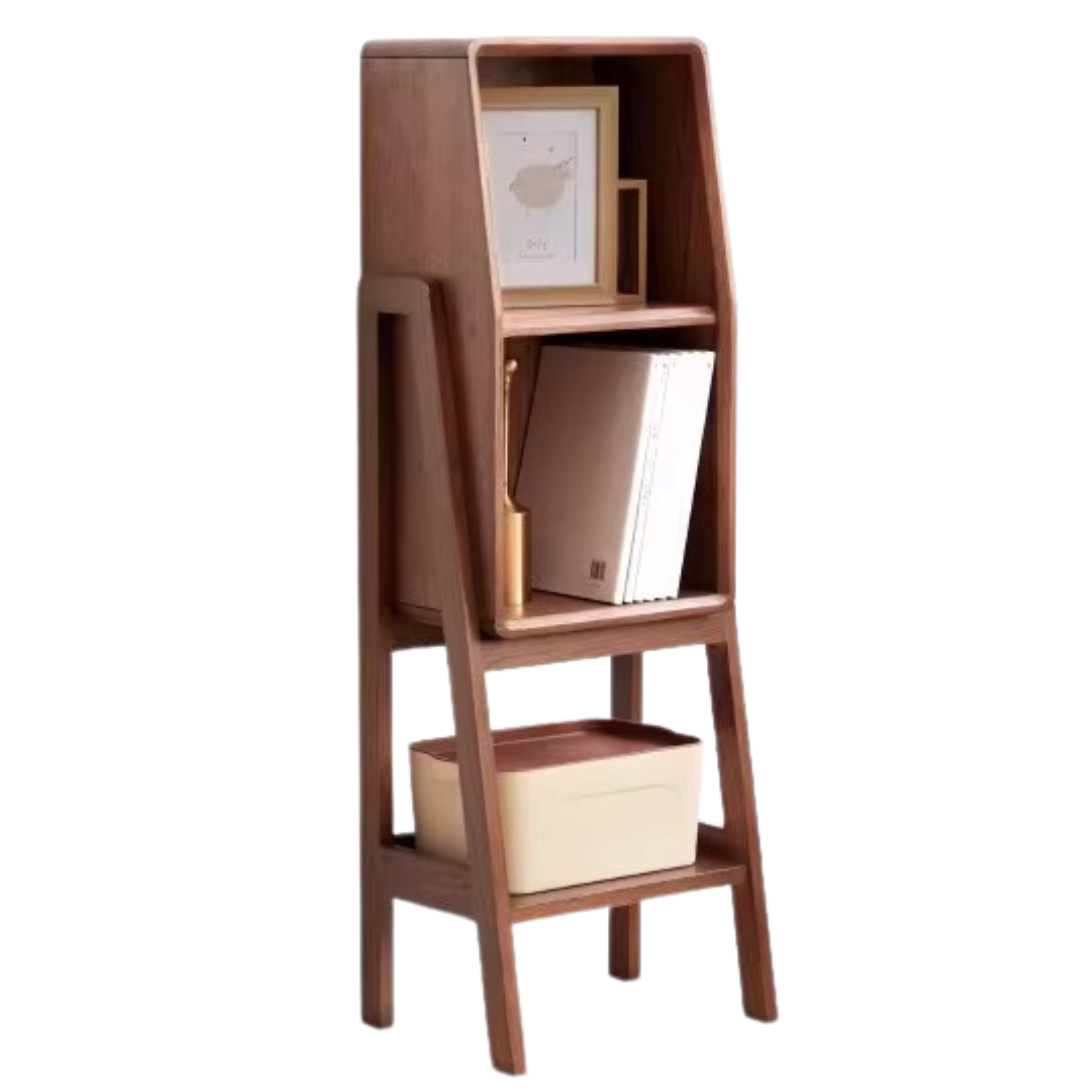 Oak Solid Wood Rack Nordic Side Cabinet.