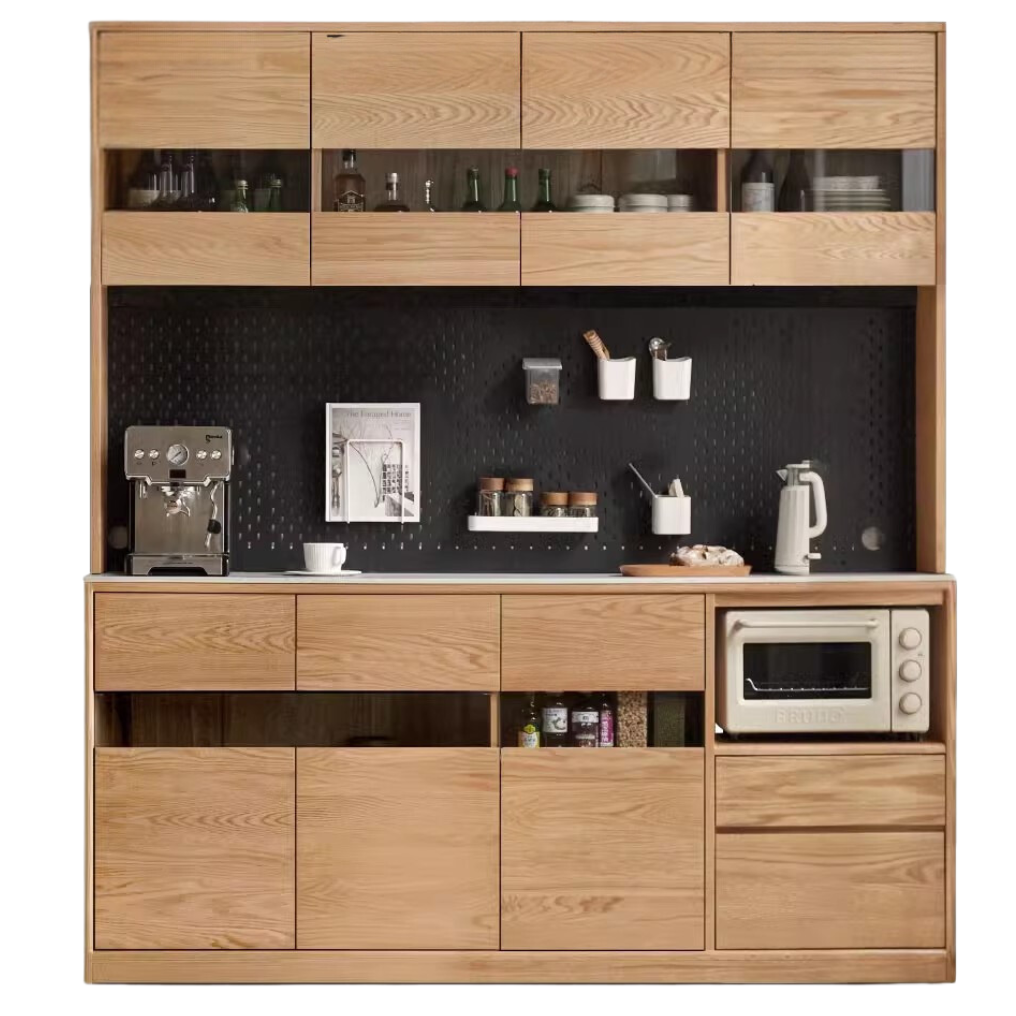 Oak Solid Wood Sideboard Modern Buffet Cabinet