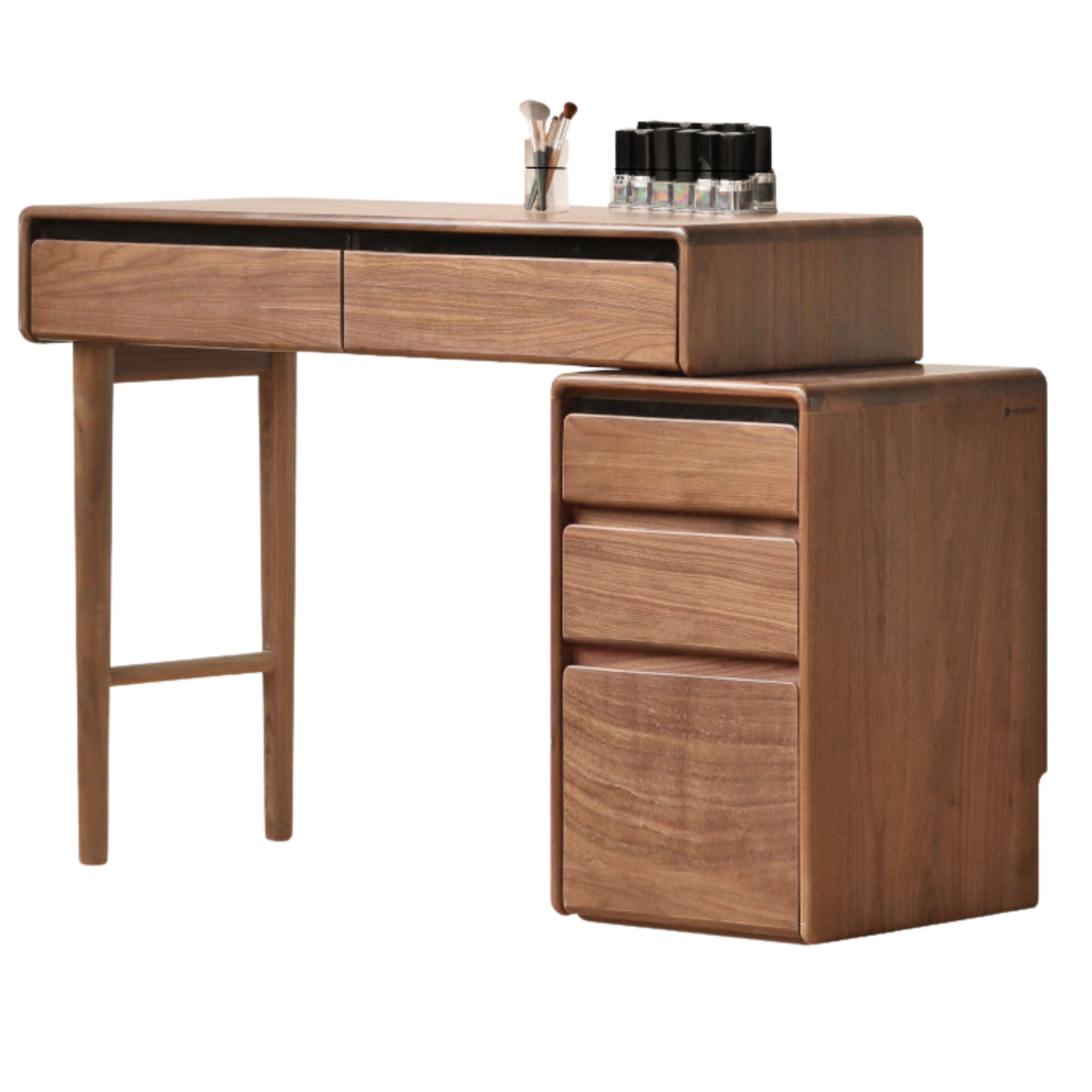 Black Walnut, Oak, Ash, Sandalwood Solid Wood Retractable Dressing Table.