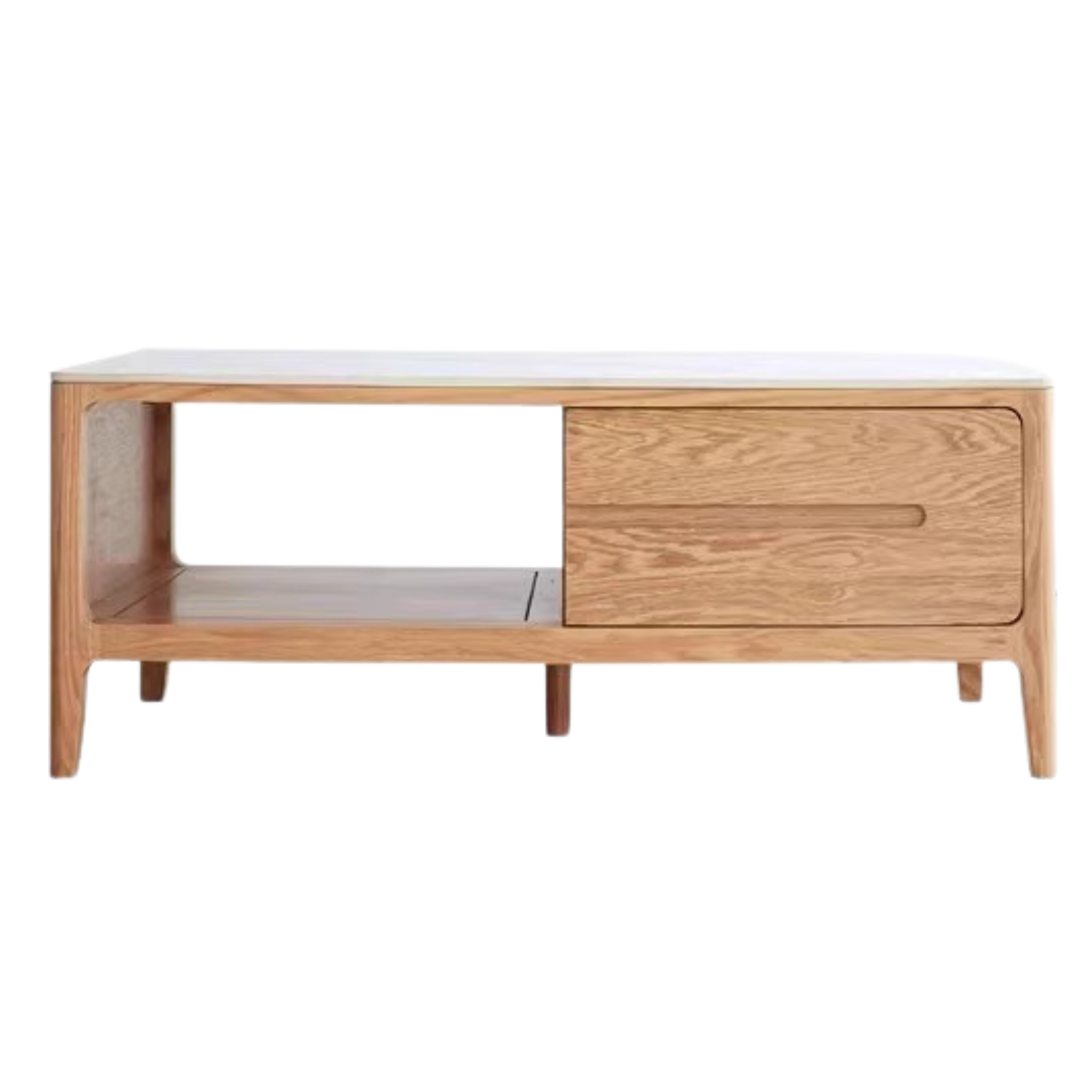 Oak, Solid Rubberwood Coffee Table Rock Slabs