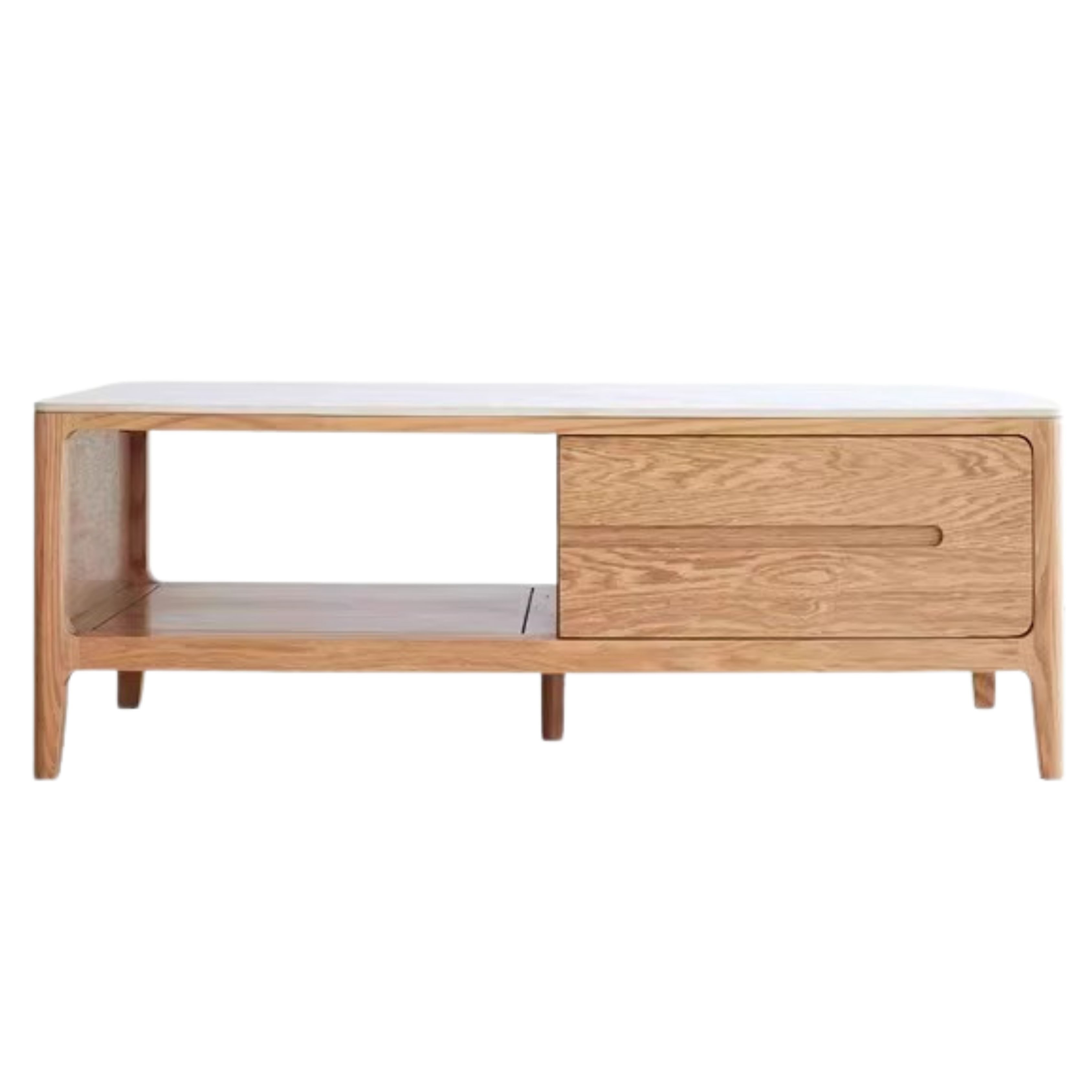 Oak, Solid Rubberwood Coffee Table Rock Slabs