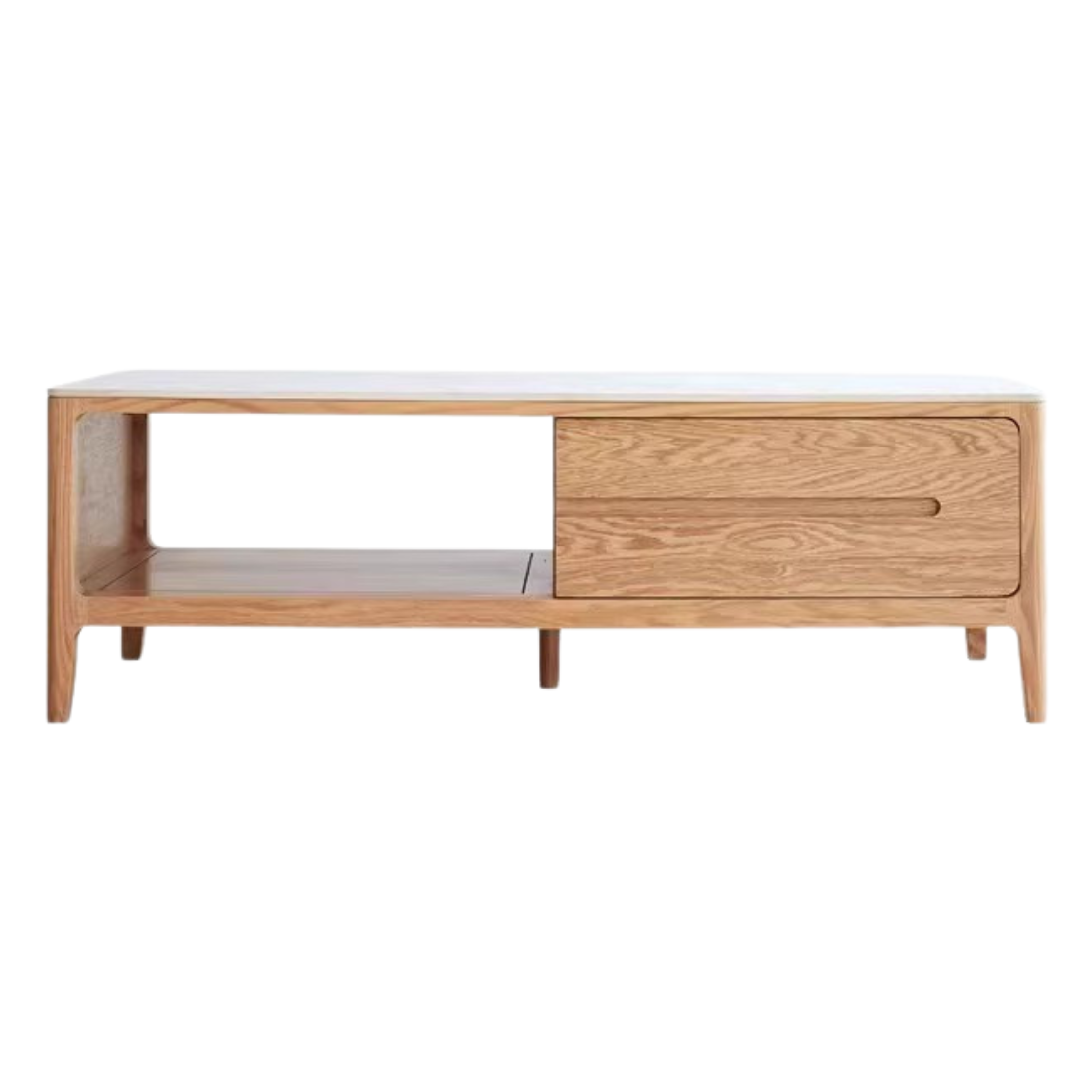 Oak, Solid Rubberwood Coffee Table Rock Slabs