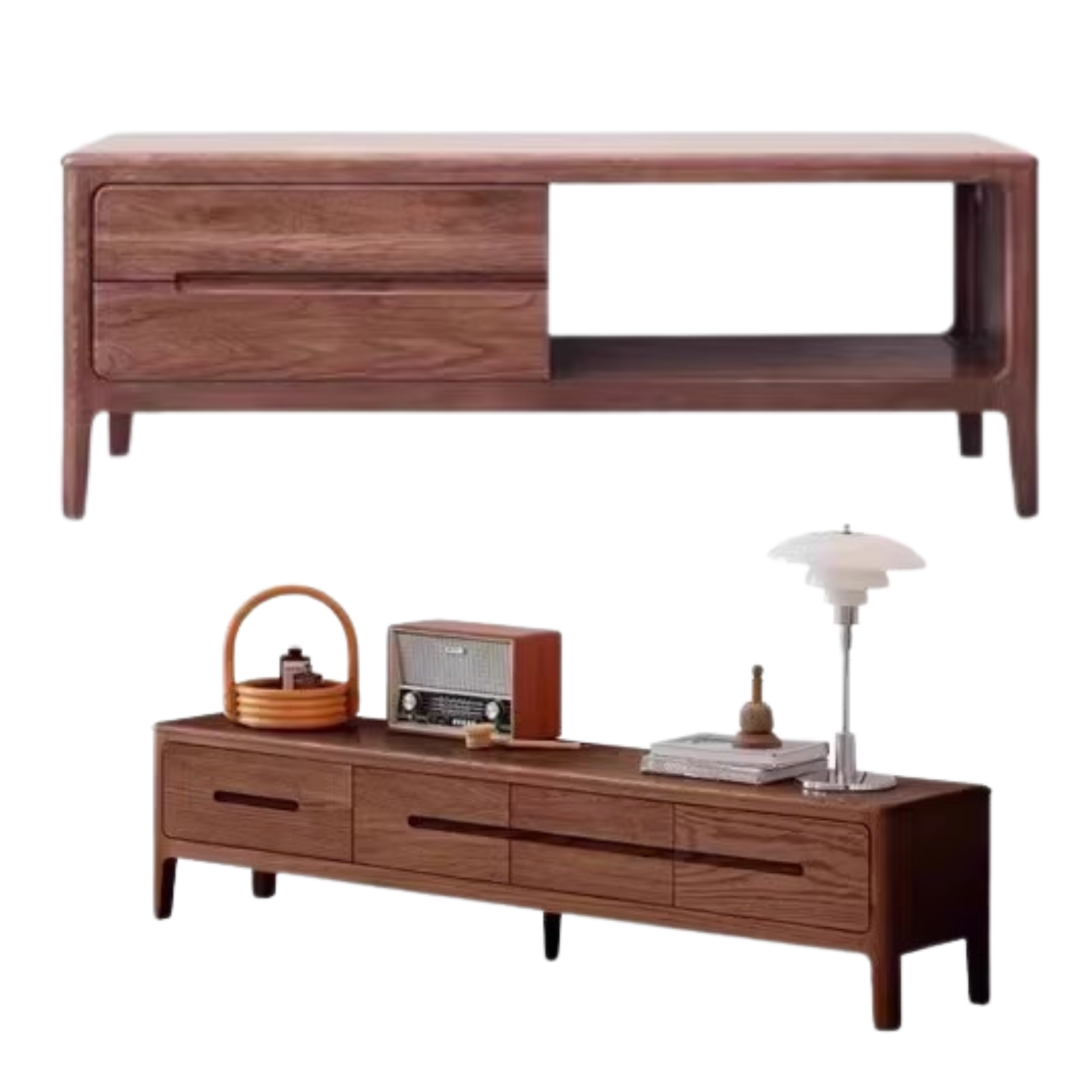 Oak, Solid Rubberwood Coffee Table Three Drawers