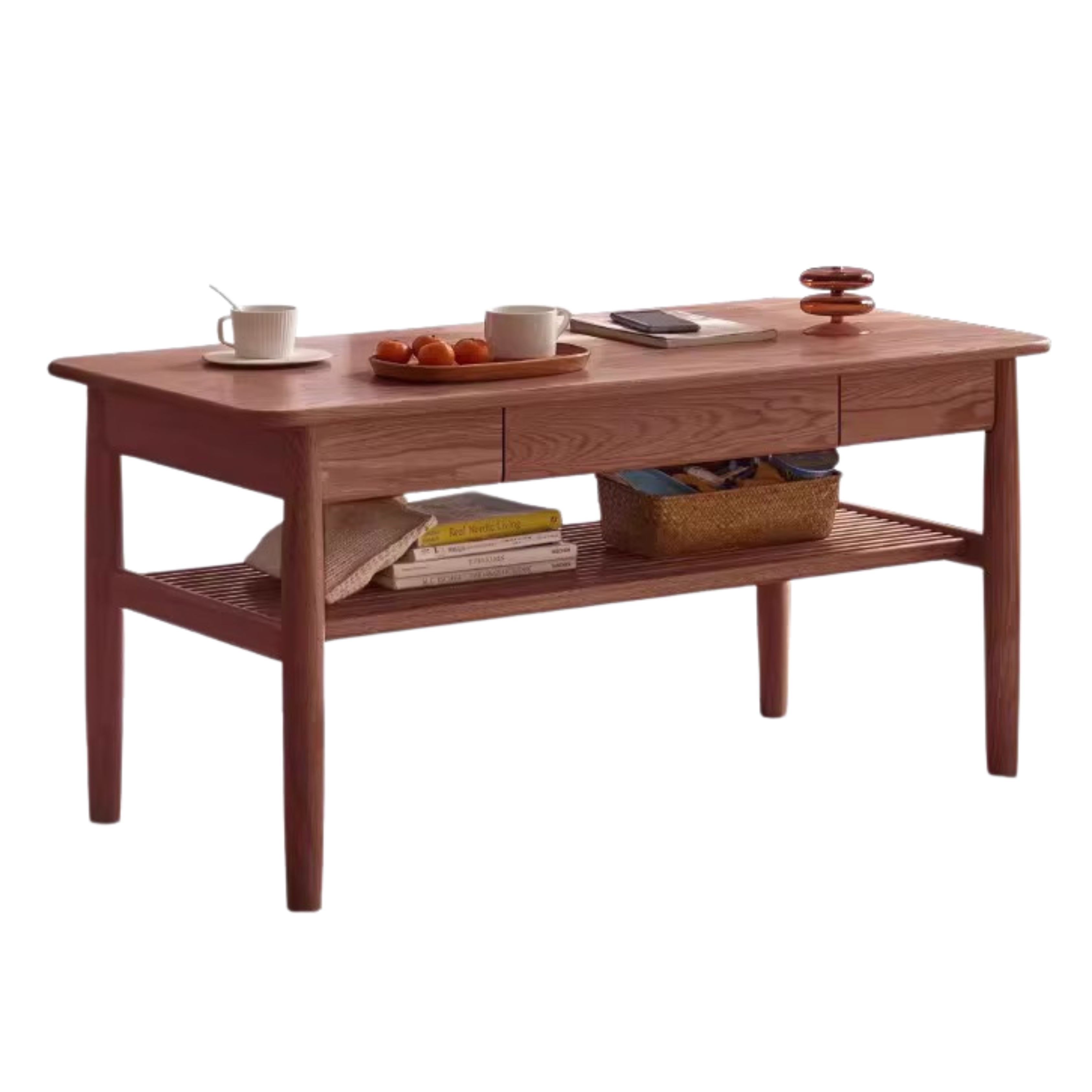 SALE Oak Solid Wood North American Double-Layer Coffee Table