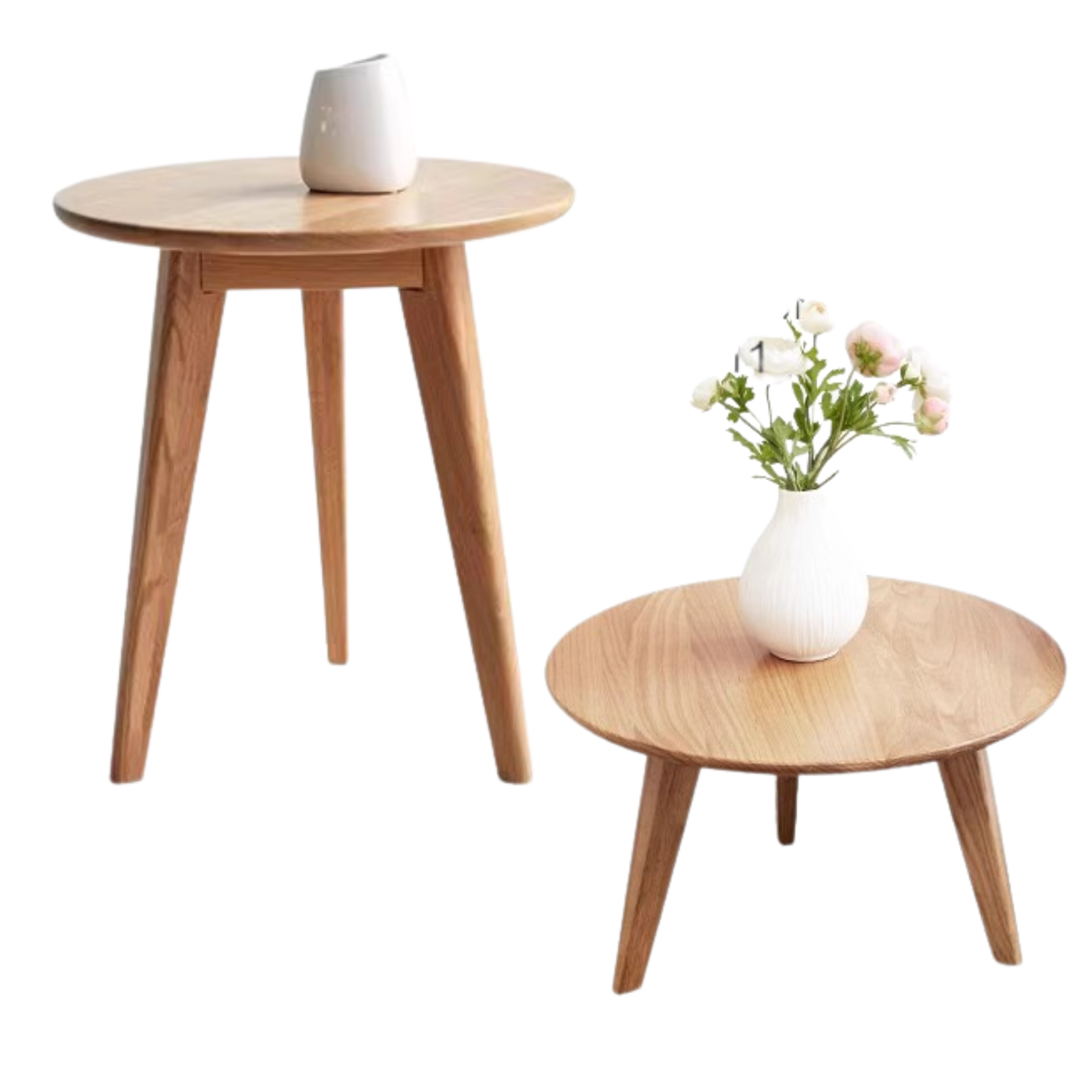 Oak Solid wood Side high round table