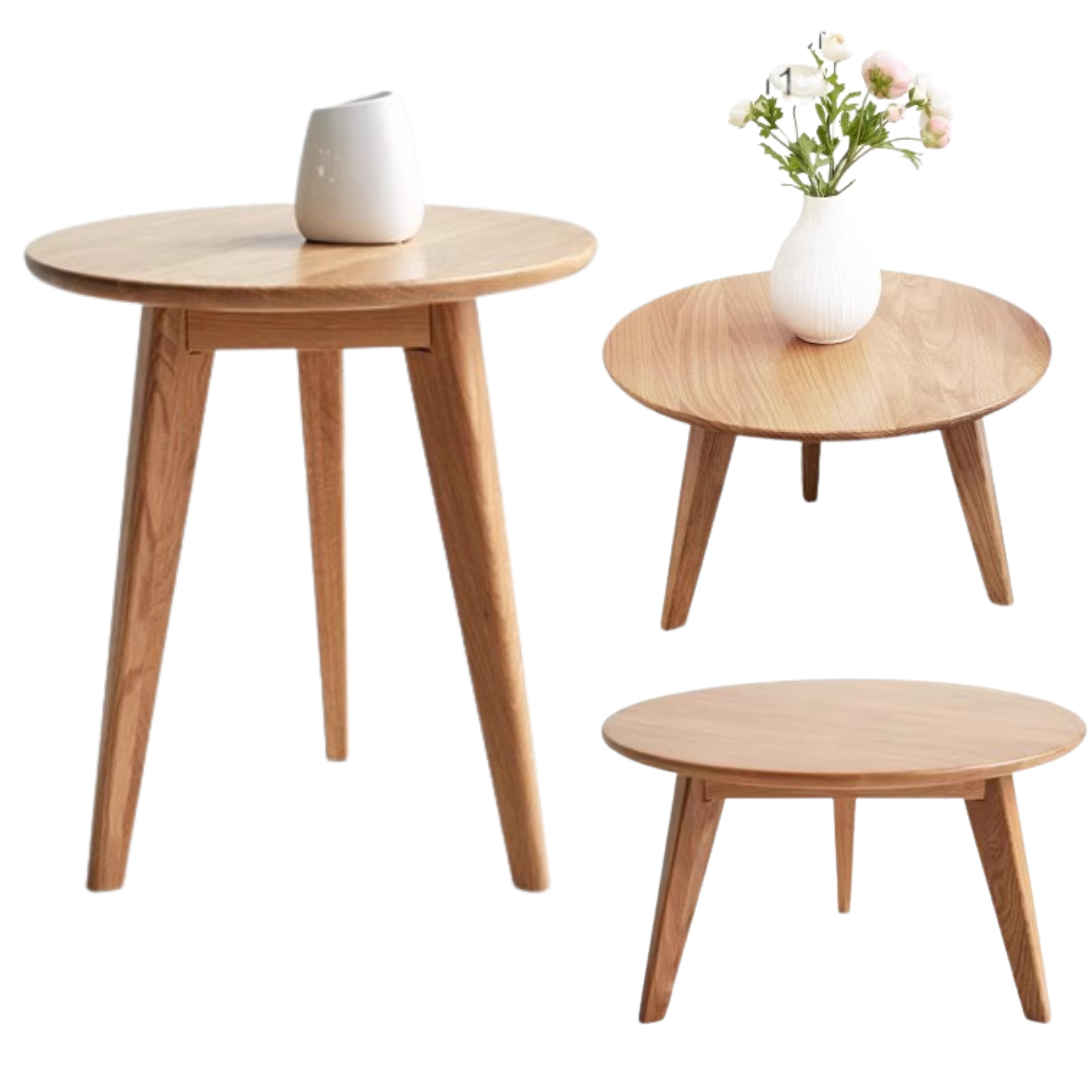 Oak Solid wood Side high round table