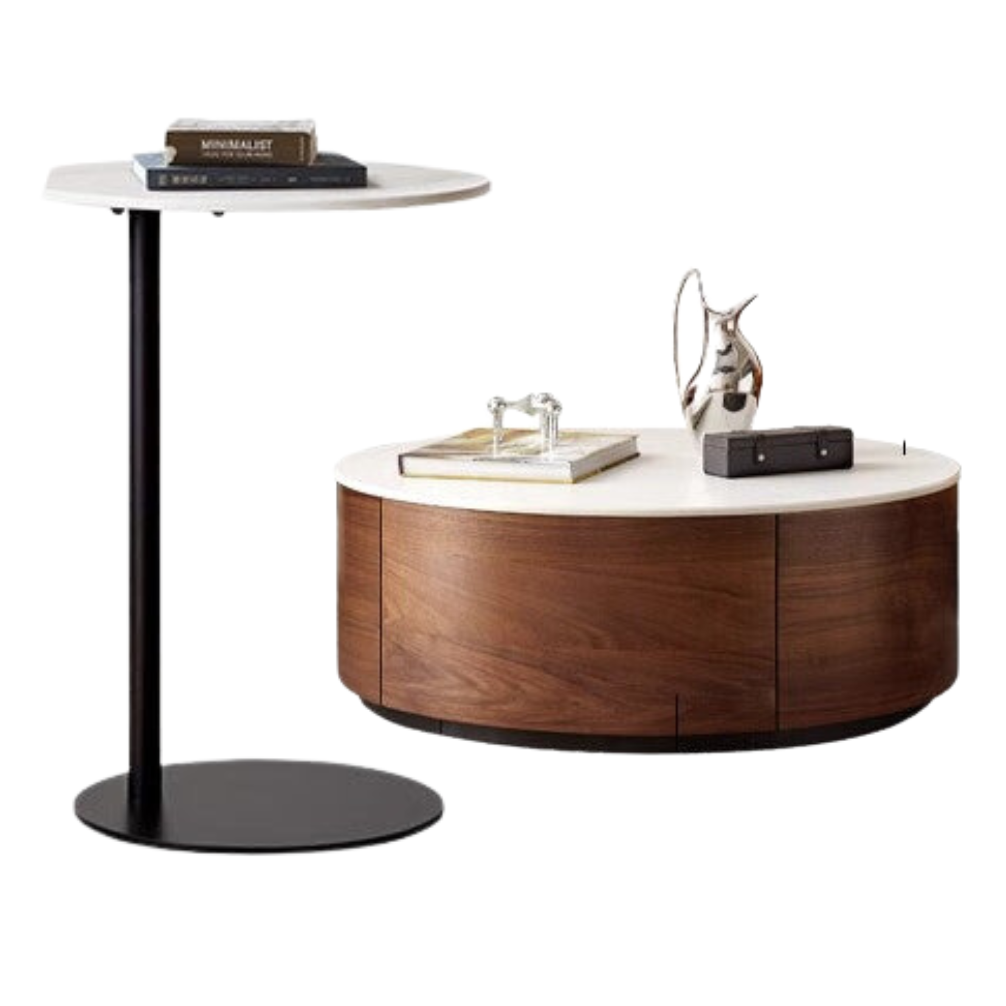 Black Walnut Slate Top Coffee Table