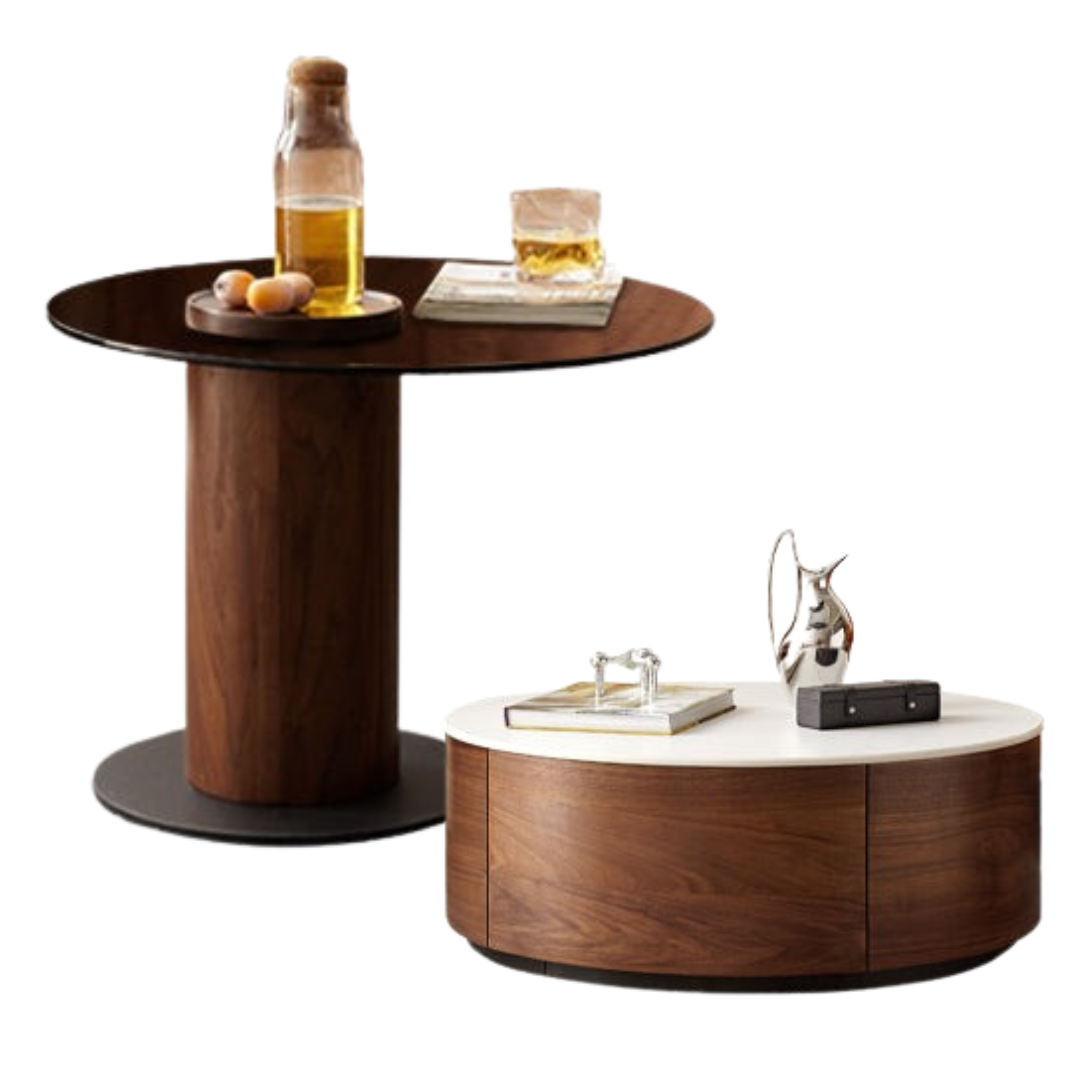 Black Walnut Slate Top Coffee Table