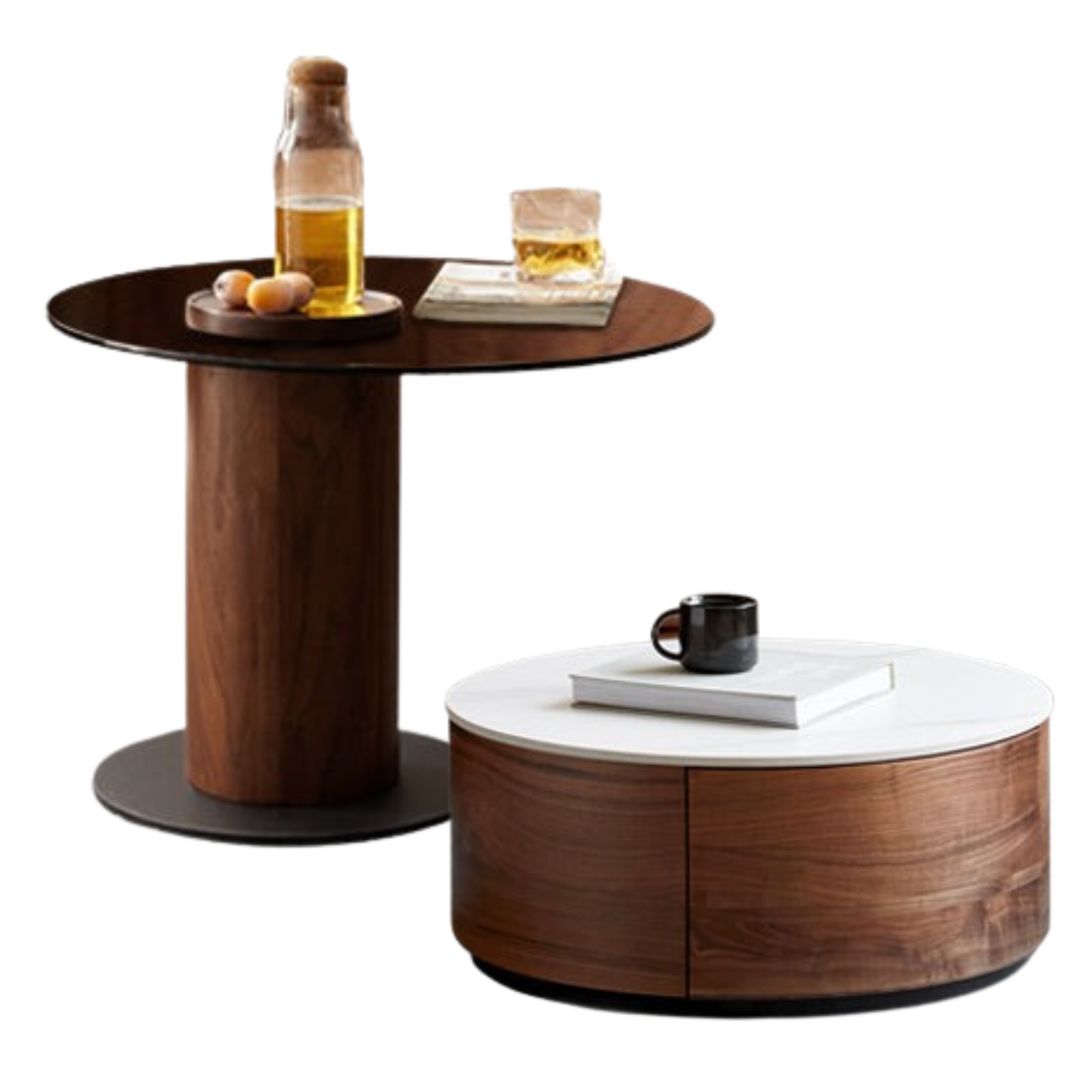 Black Walnut Slate Top Coffee Table