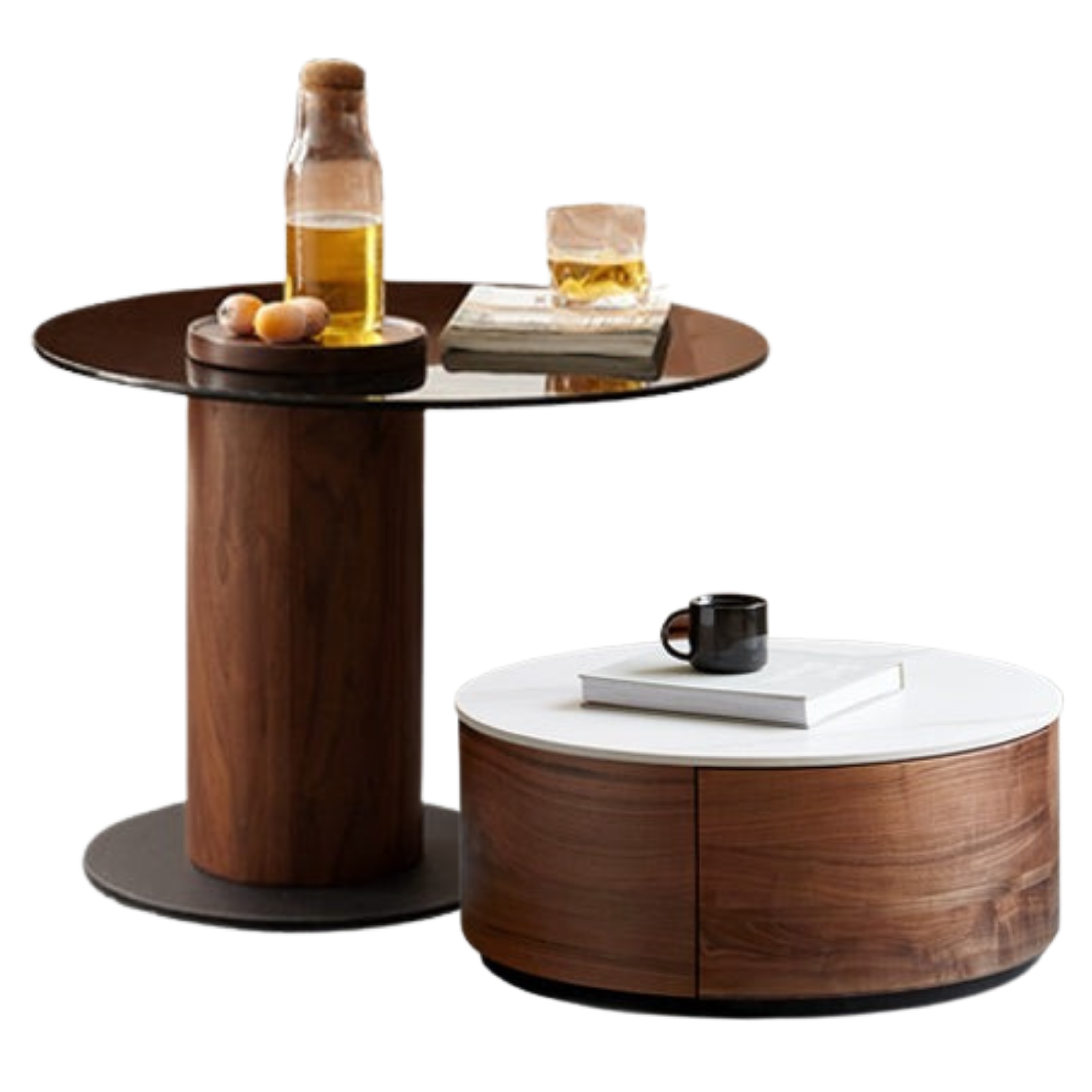 Black Walnut Slate Top Coffee Table