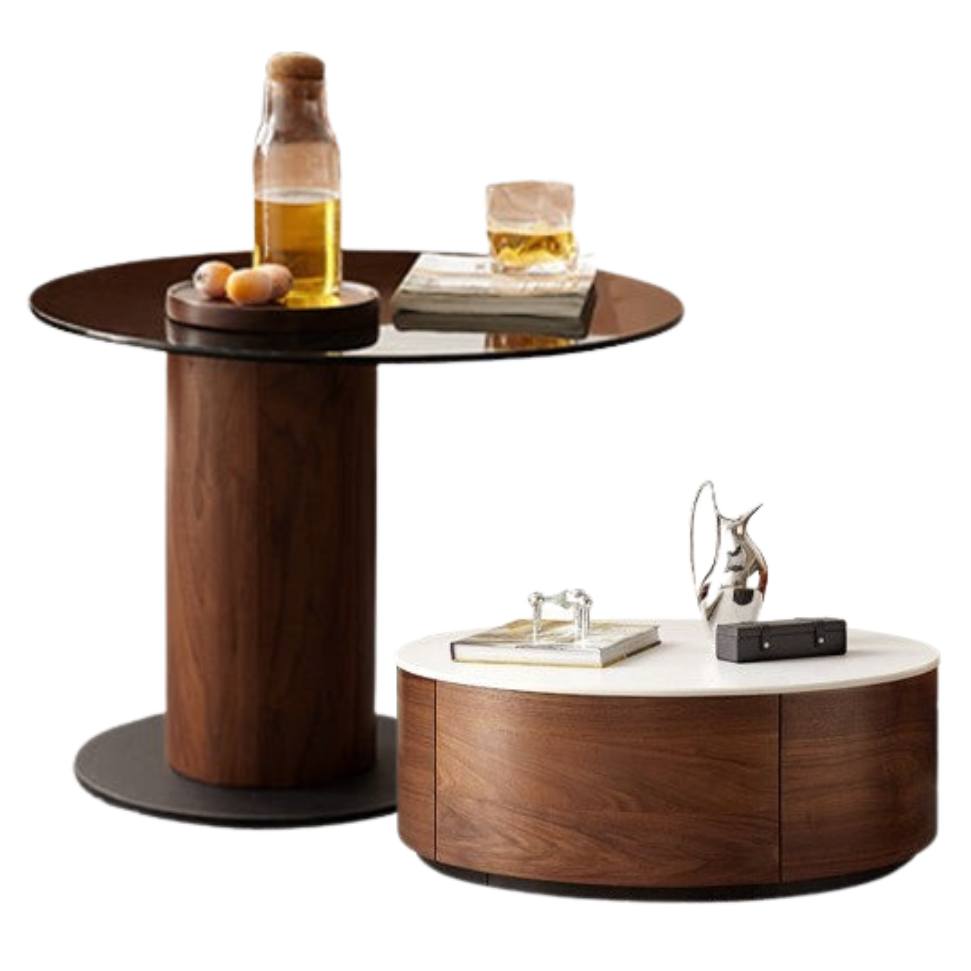 Black Walnut Slate Top Coffee Table