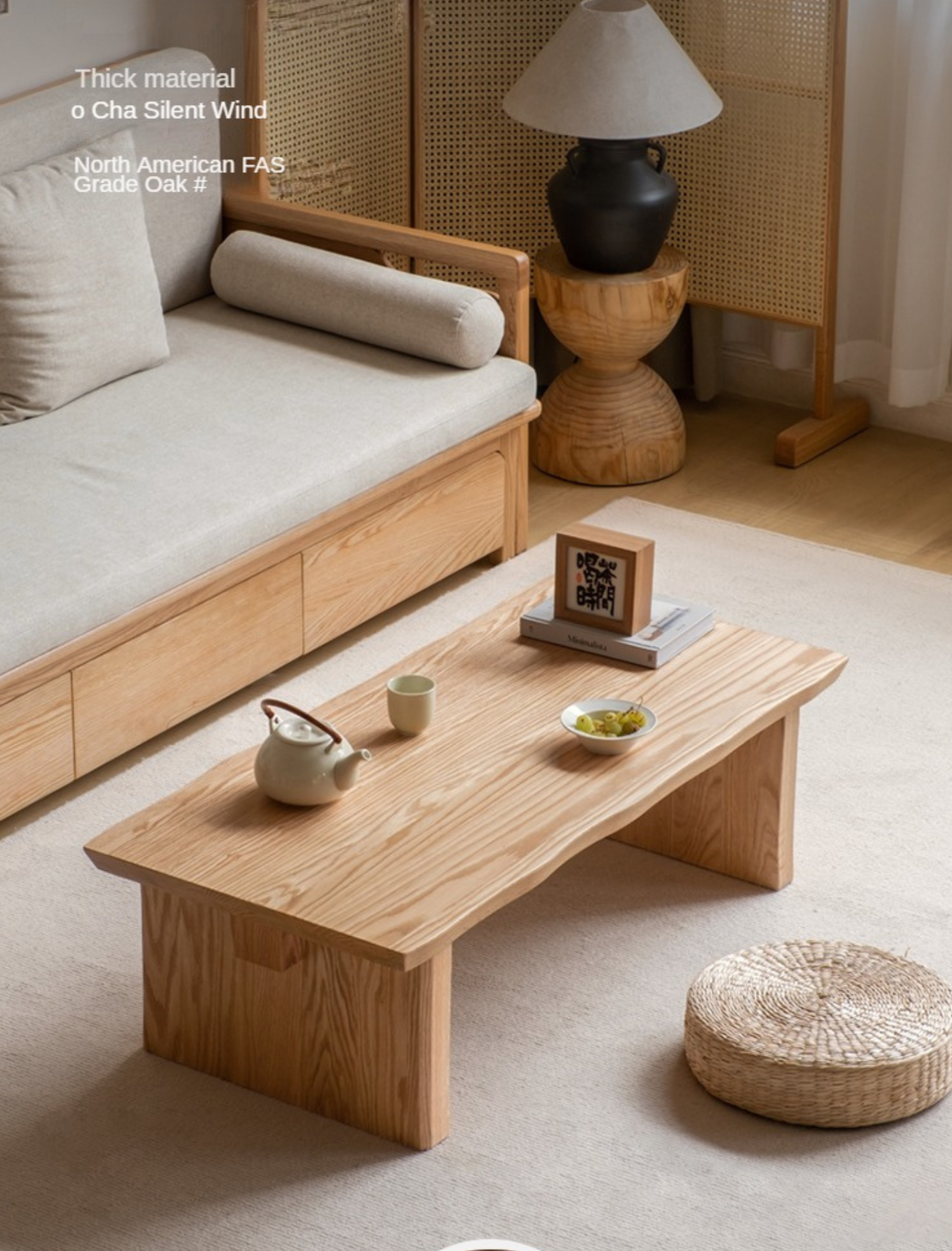 Birch, Oak Solid Wood Live Edge tea Table