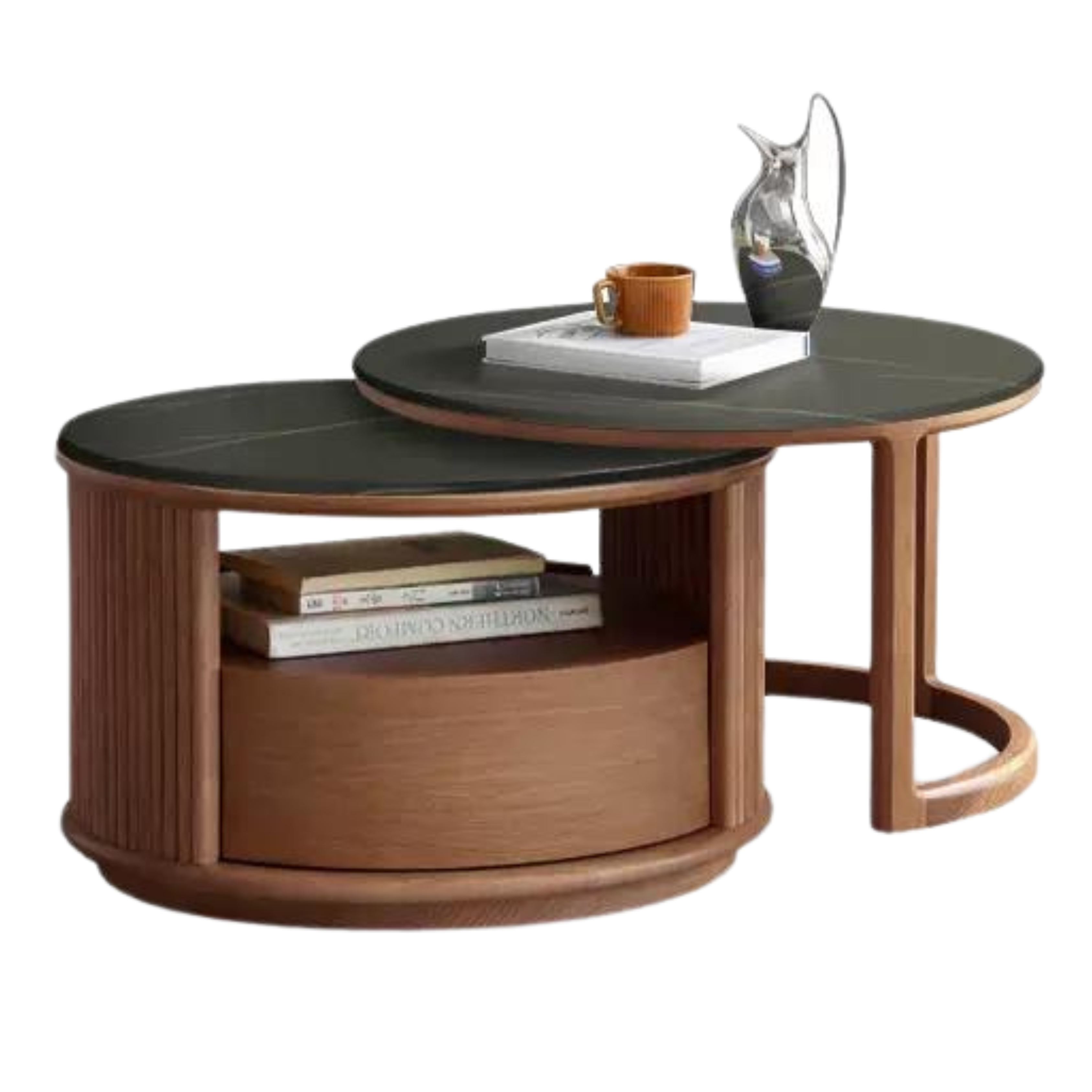 Oak, Ash Solid Wood Rock Plate Coffee Table