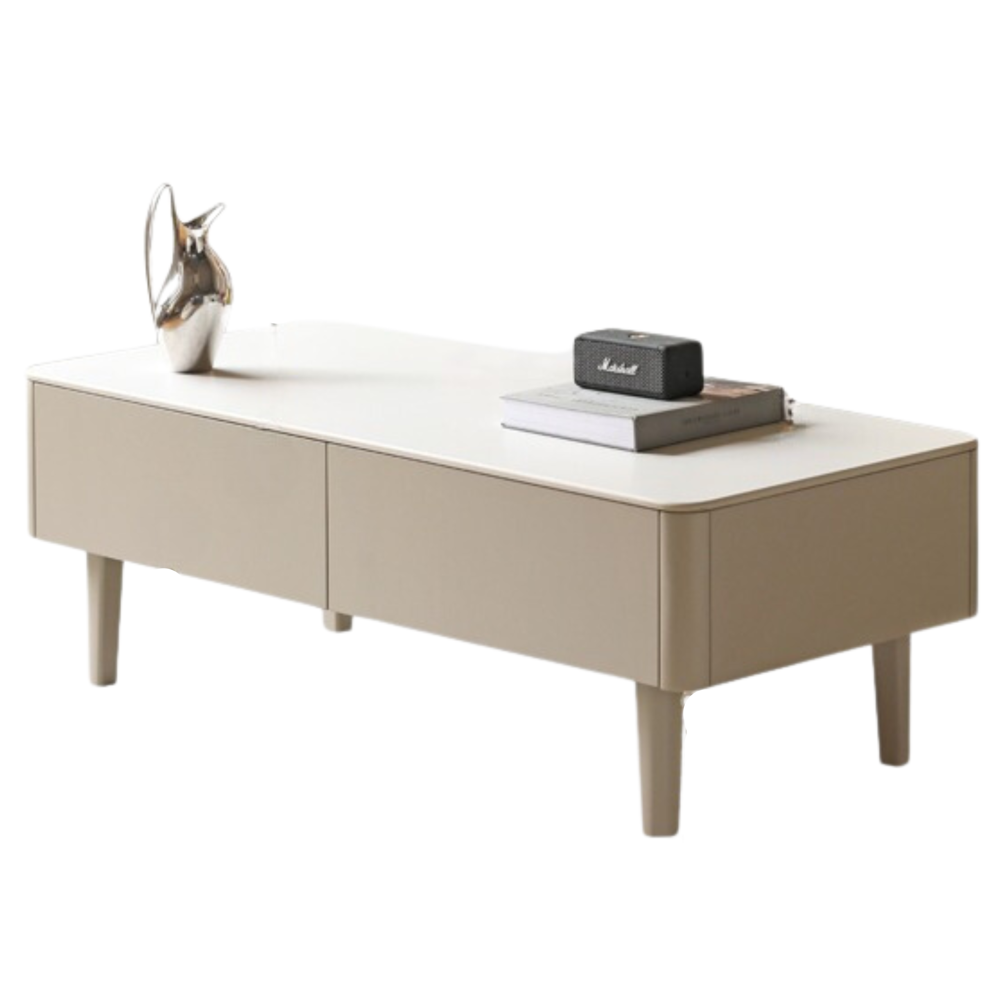 Poplar Solid Wood Light Luxury Rock Plate Coffee Table