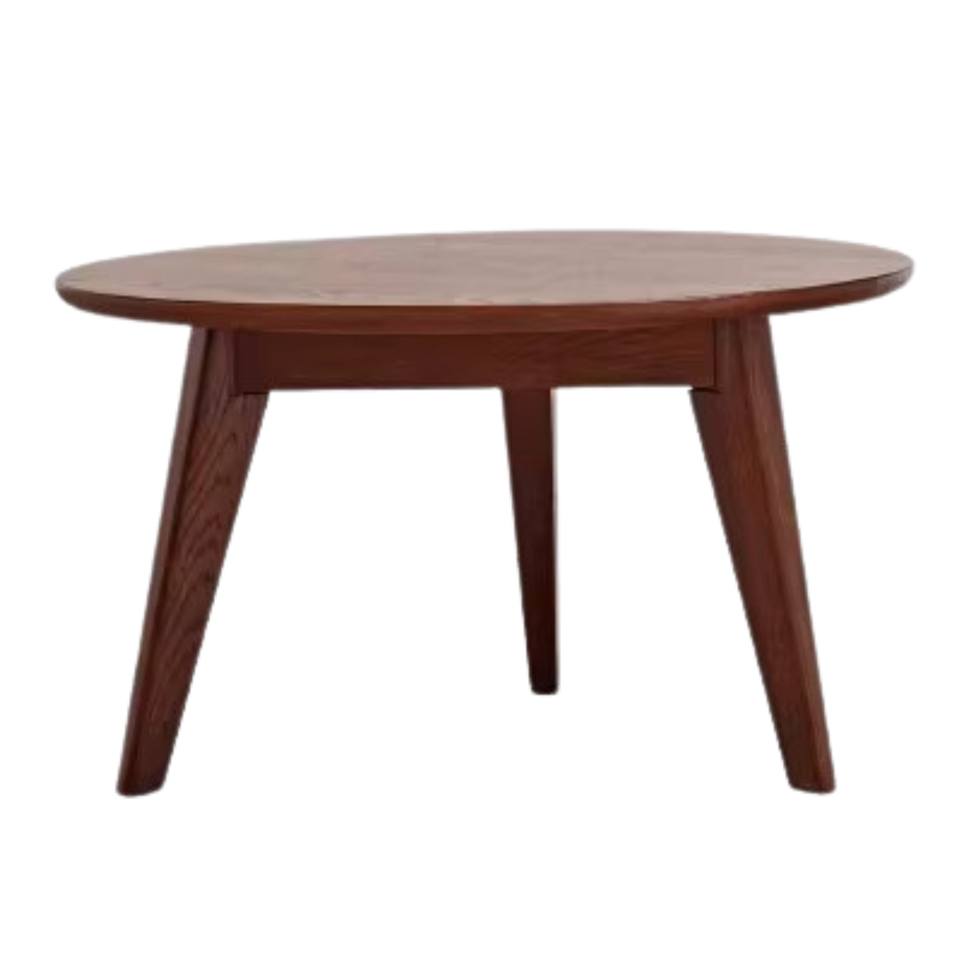 Oak, Solid Rubberwood Round Coffee Table, Walnut color