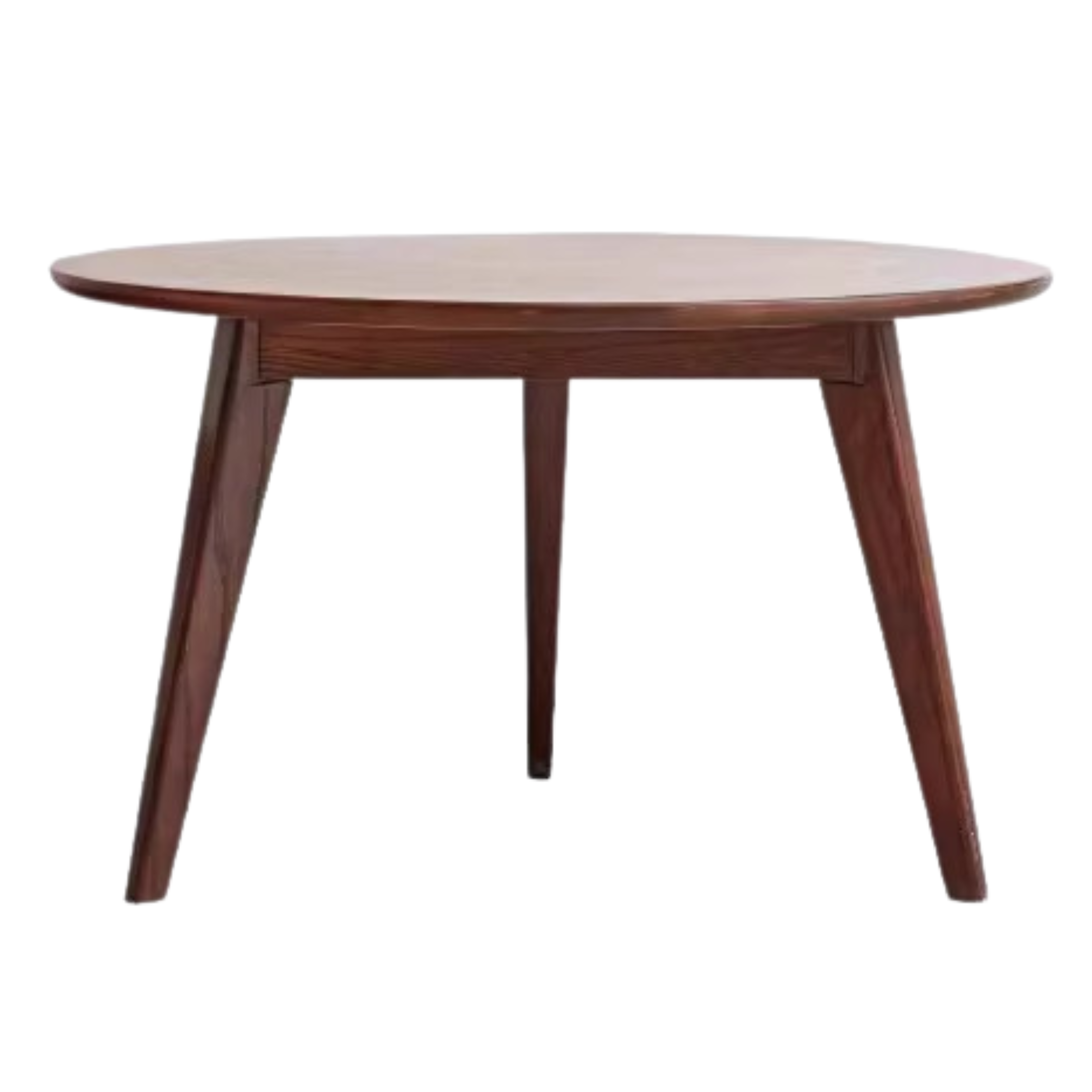 Oak, Solid Rubberwood Round Coffee Table, Walnut color