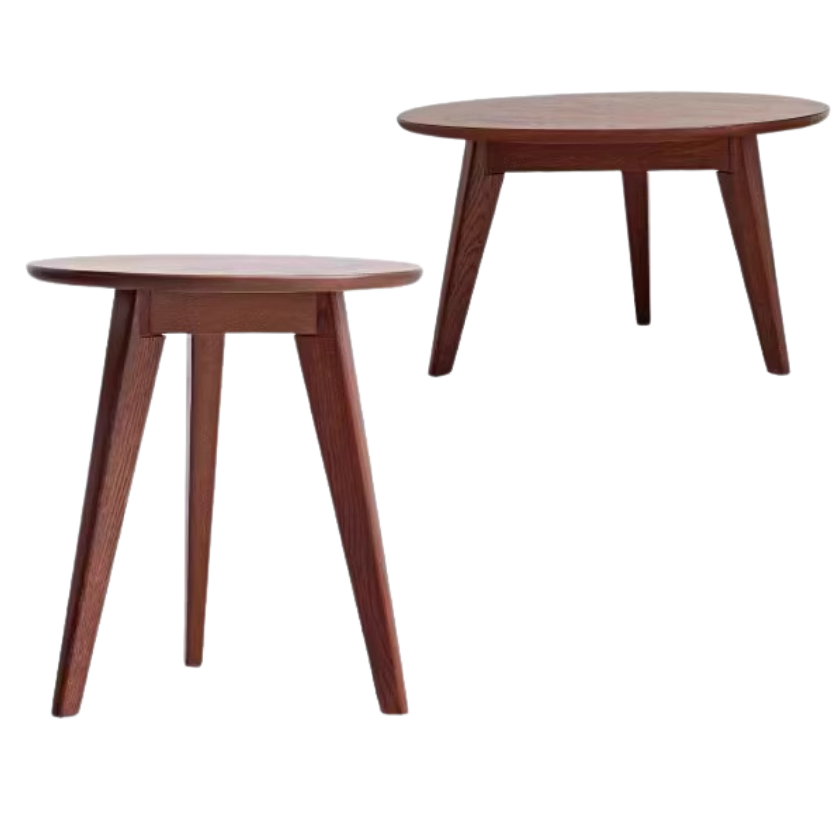 Oak, Rubberwood Solid Wood Round Coffee Table