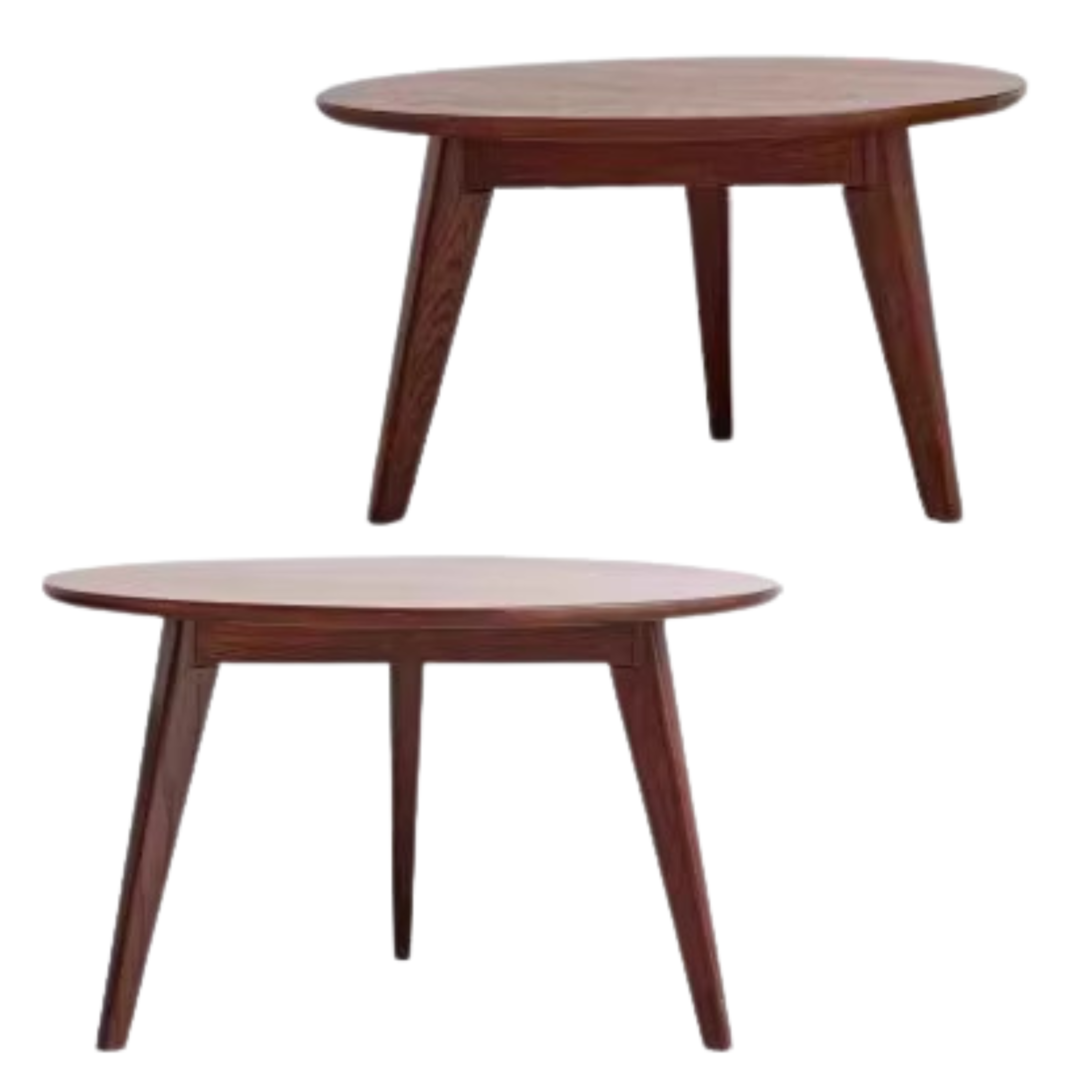 Oak, Solid Rubberwood Round Coffee Table, Walnut color