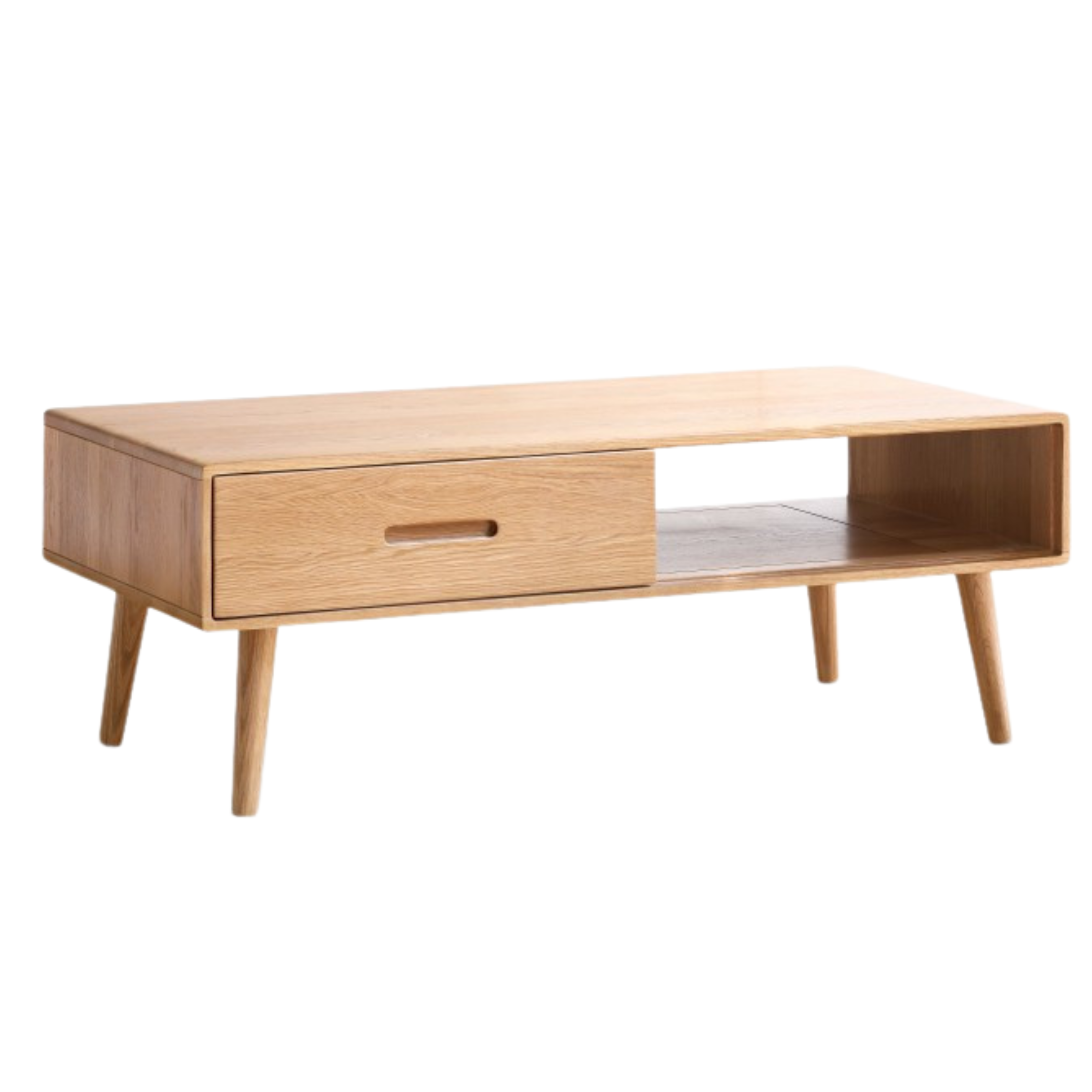 Oак, Solid Rubberwood North American Modern Coffee Table